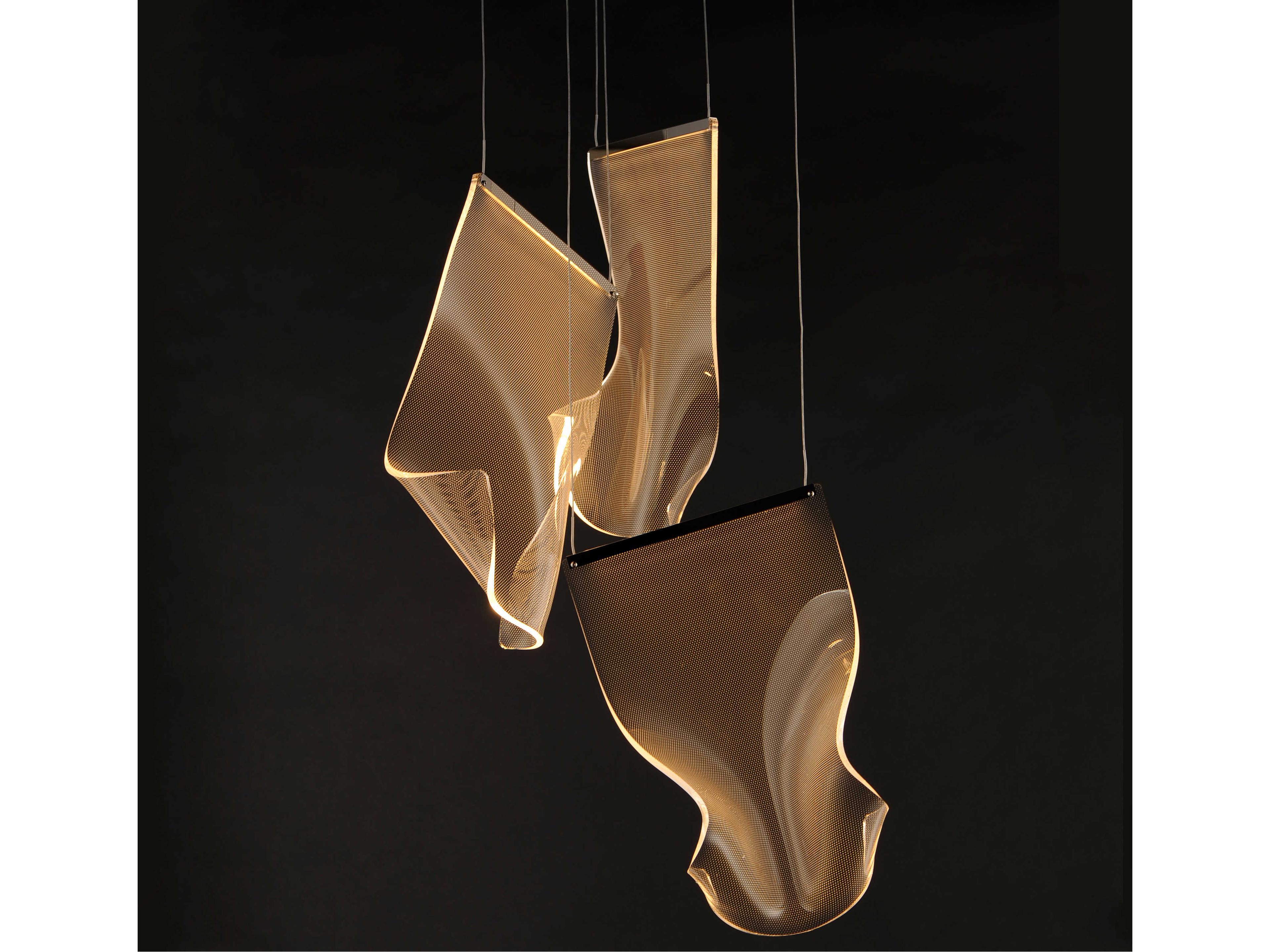 ET2 Rinkle 3-Light Polished Chrome LED Tiered Pendant