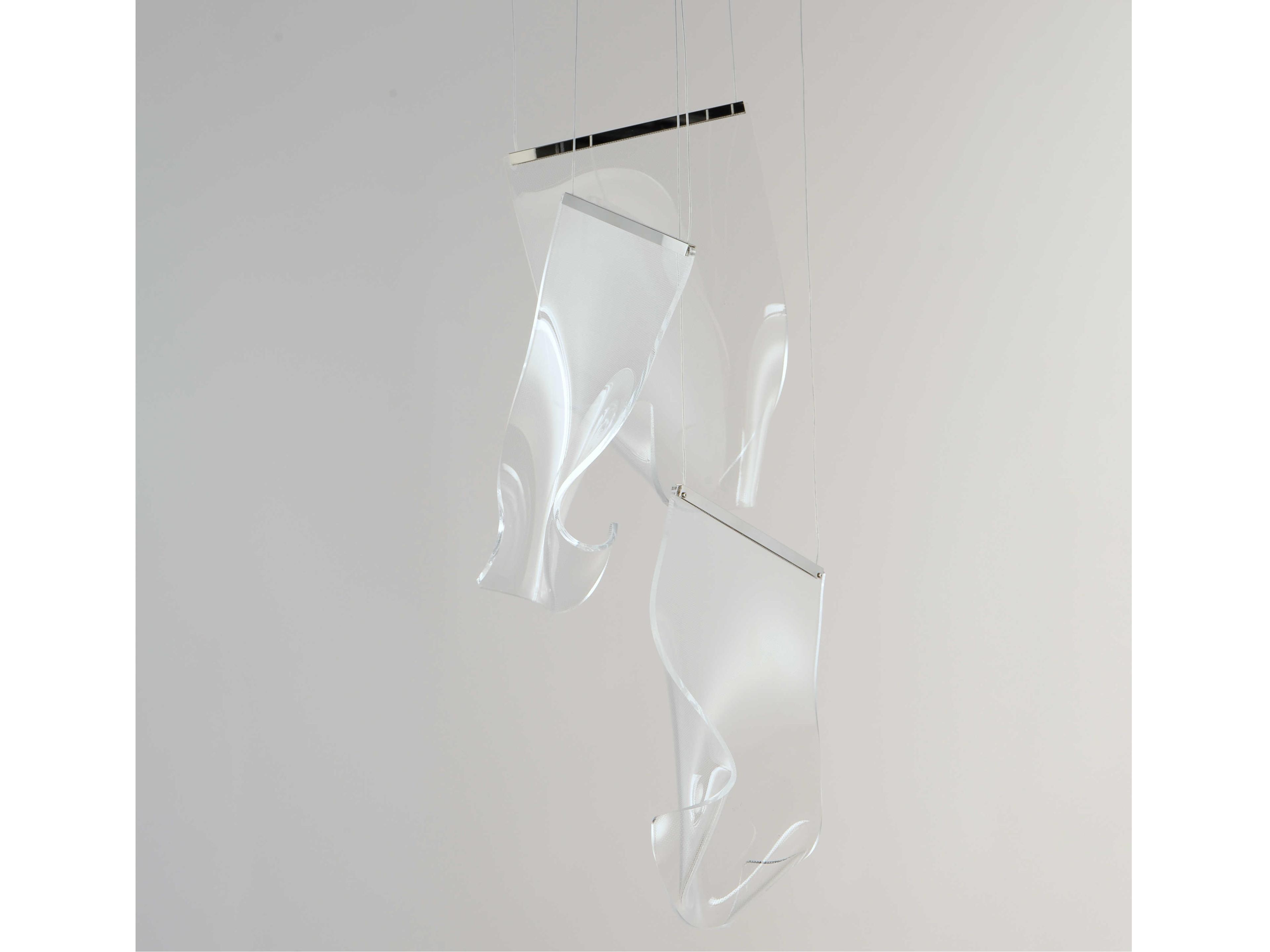 ET2 Rinkle 3-Light Polished Chrome LED Tiered Pendant