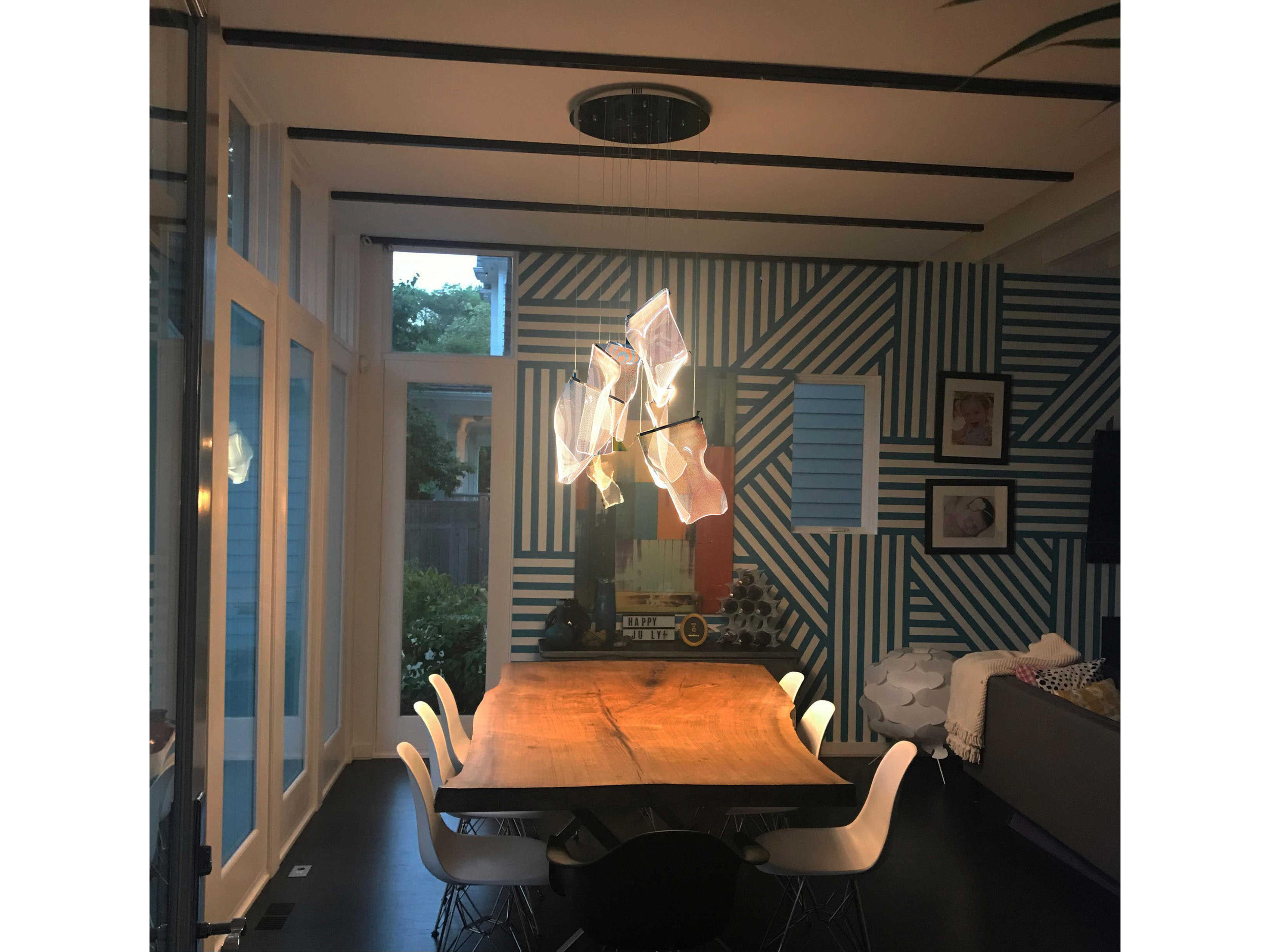 ET2 Rinkle 6-Light Polished Chrome LED Tiered Pendant