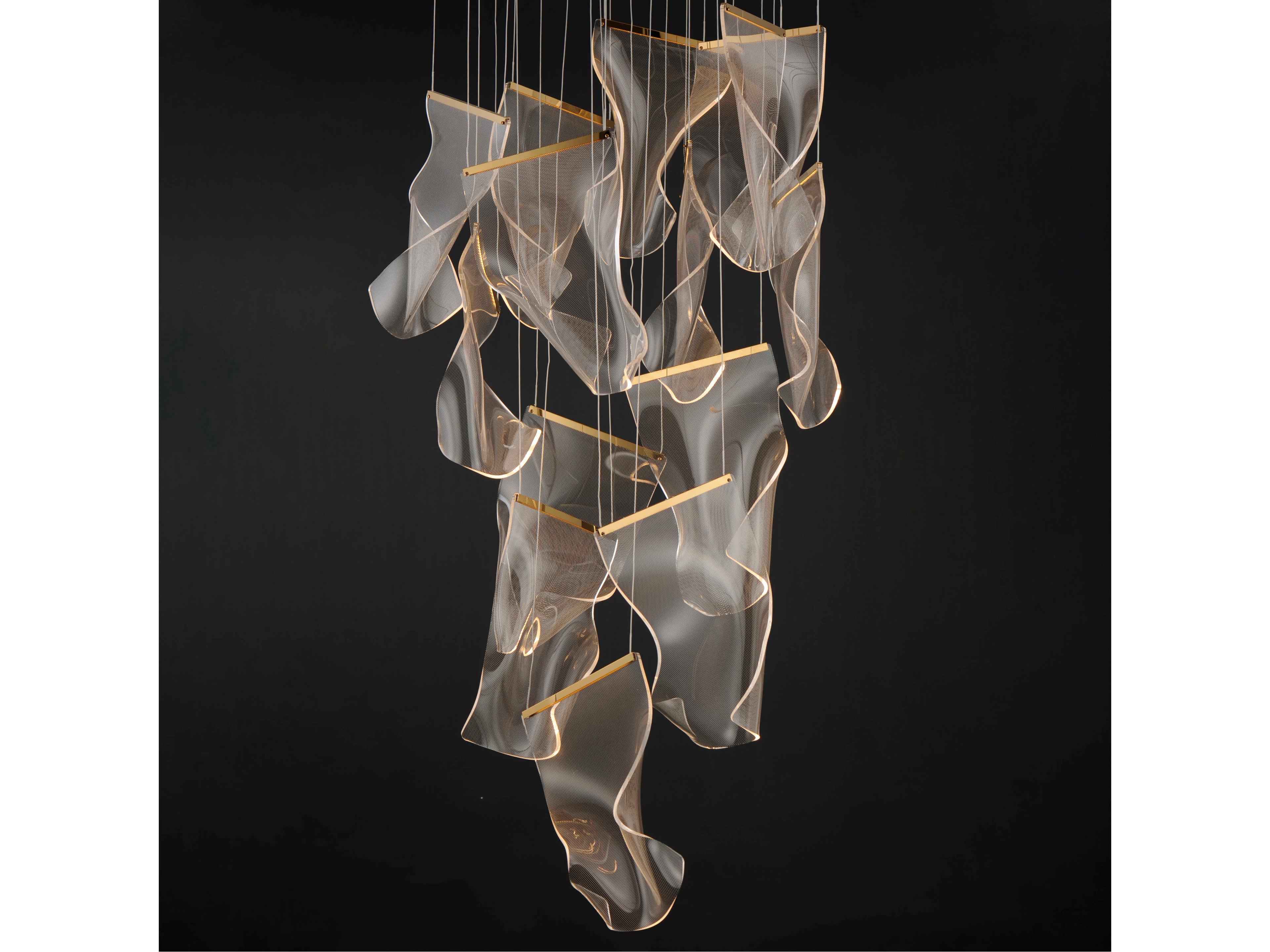 ET2 Rinkle 14-Light French Gold LED Pendant