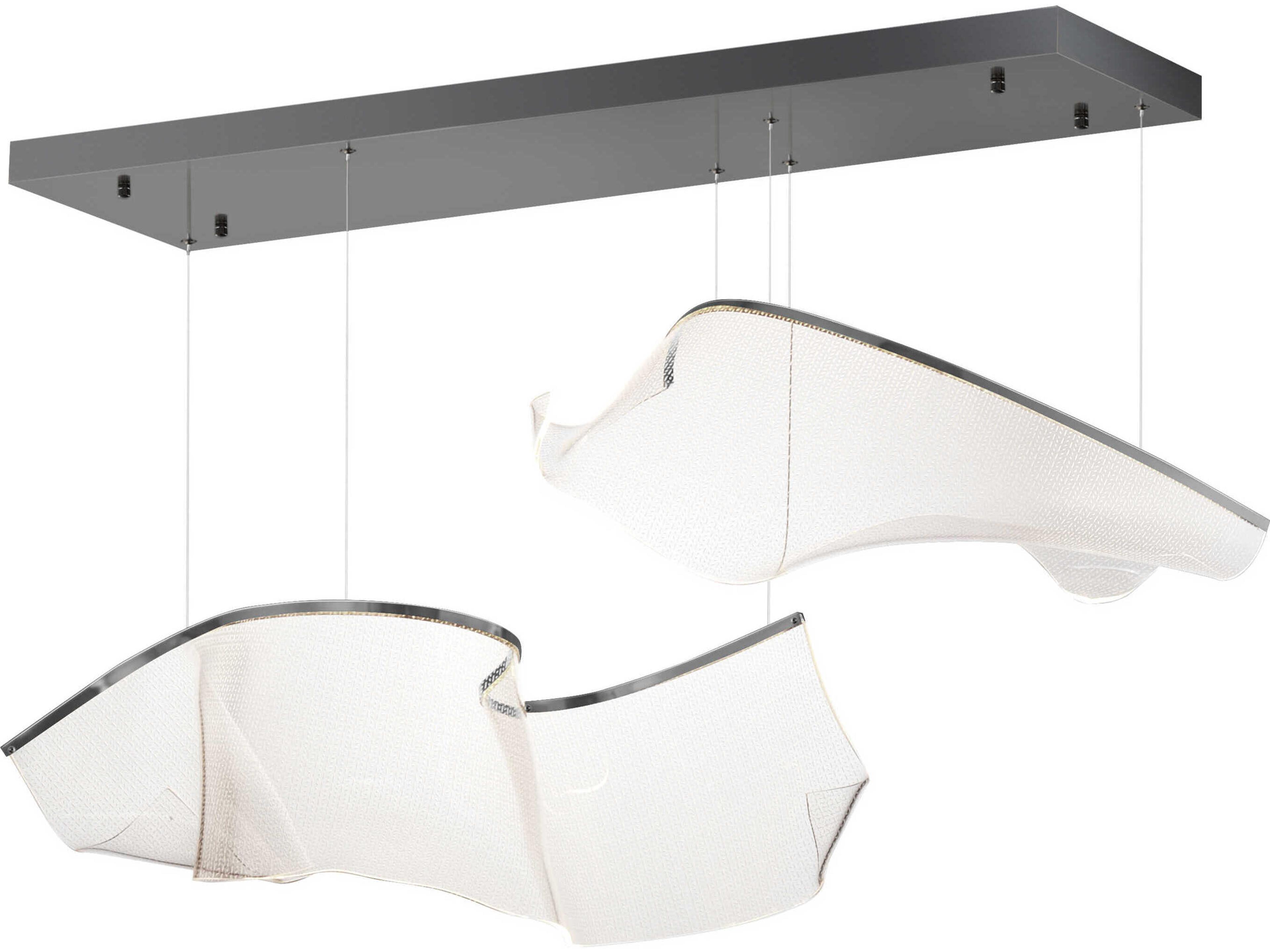 Rinkle 2-Light Brushed Gunmetal Linear Island Pendant