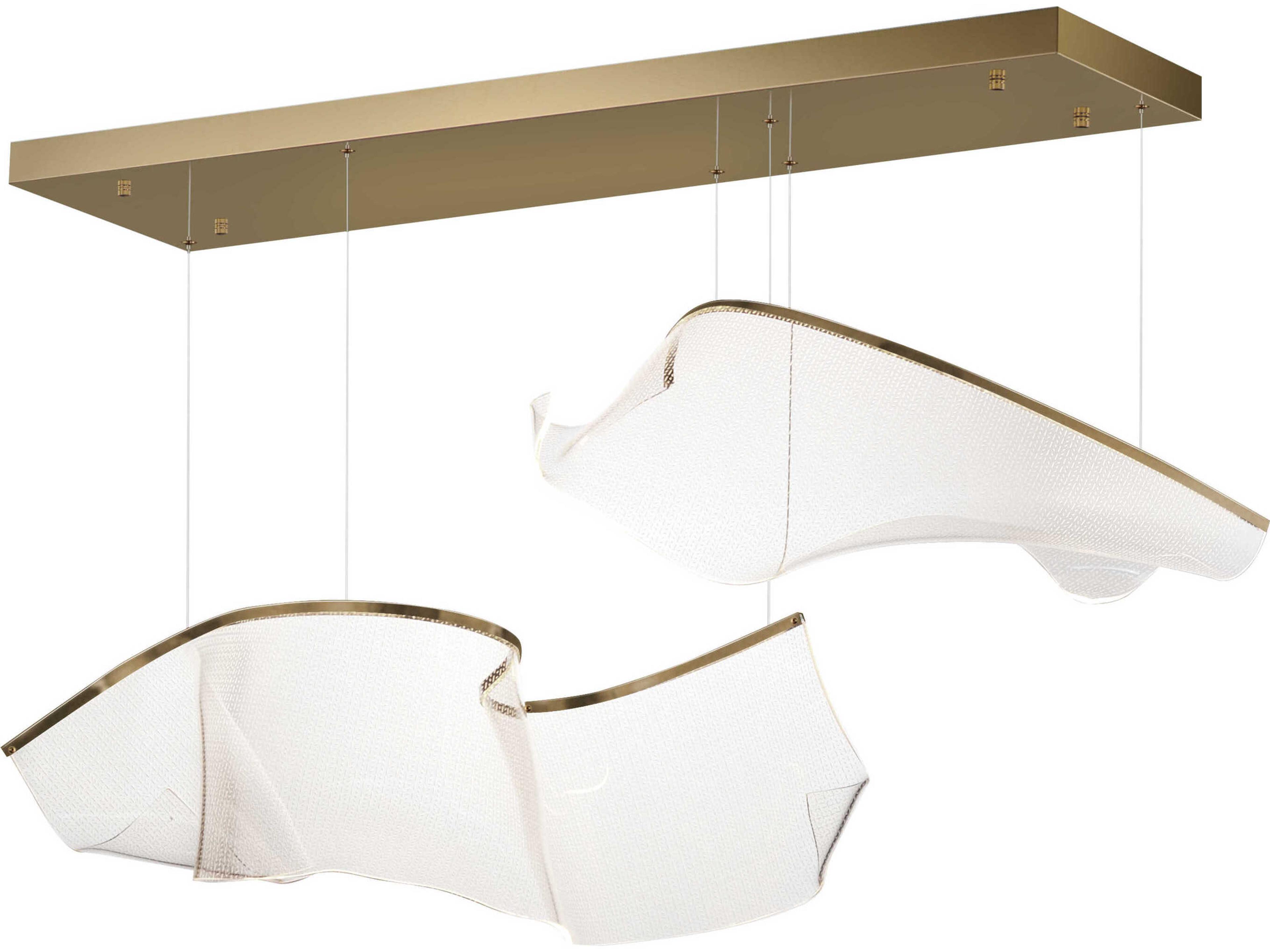 Rinkle 2-Light French Gold Linear Island Pendant