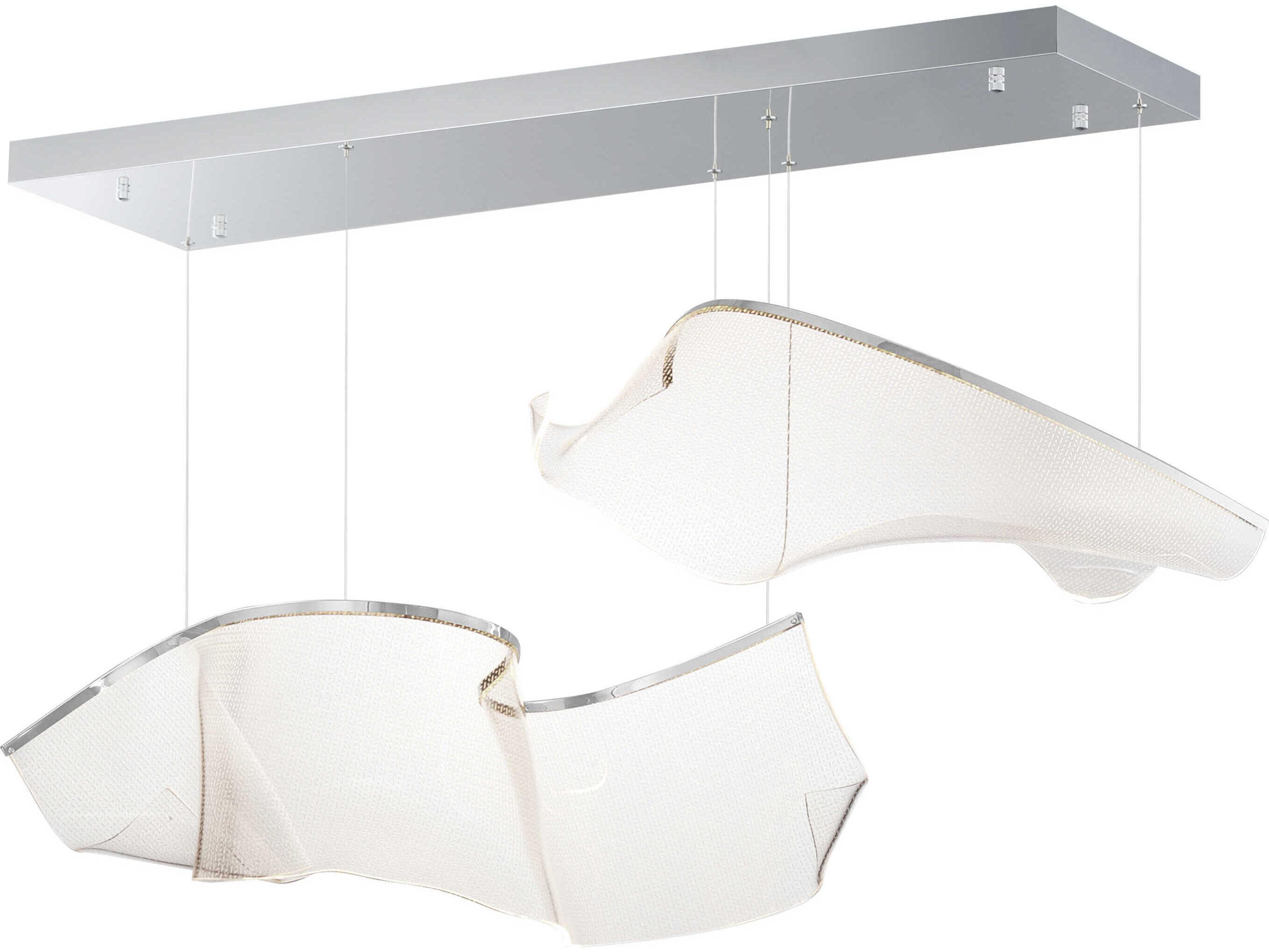 Rinkle 2-Light Polished Chrome Linear Island Pendant