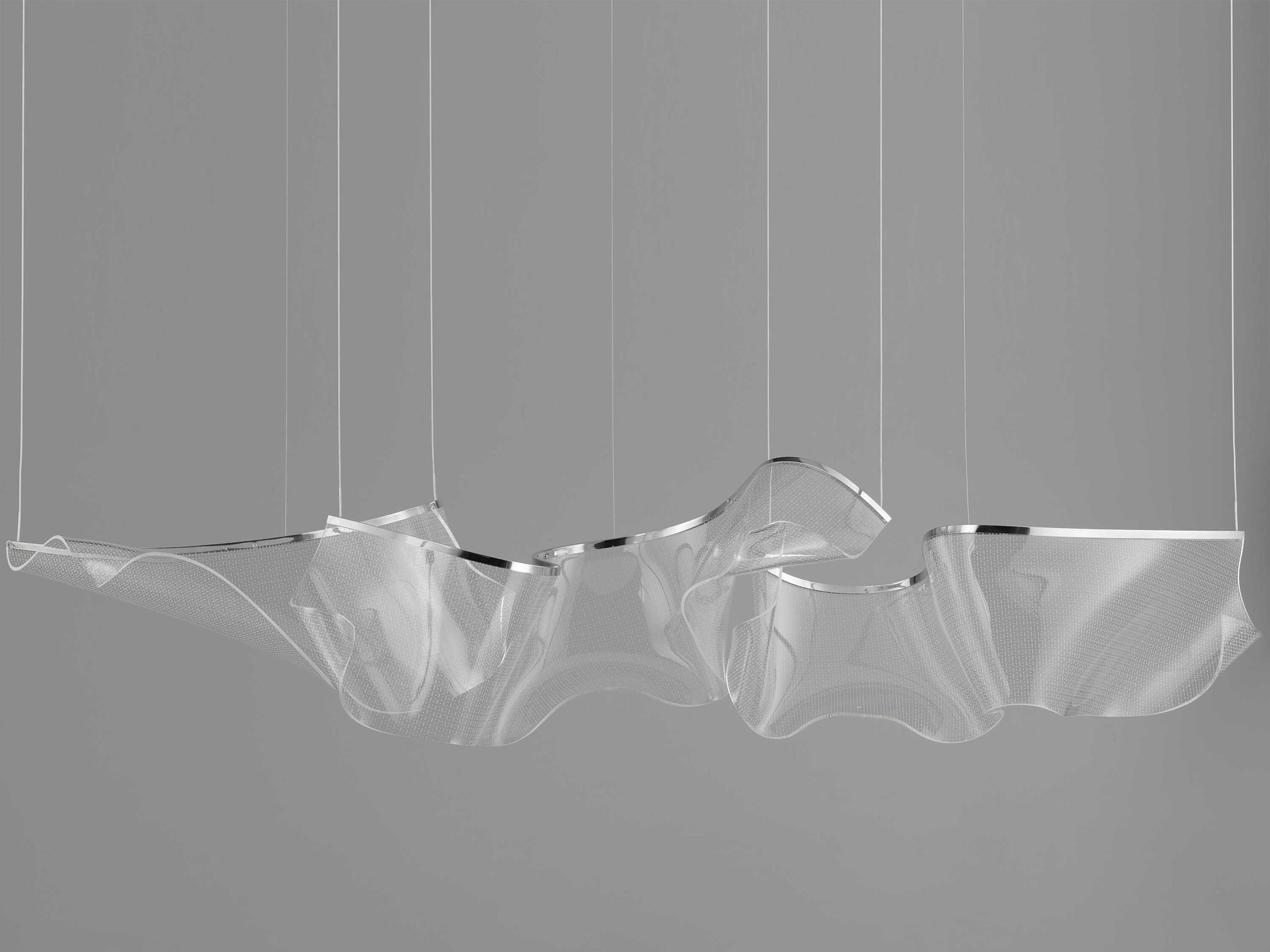 ET2 Rinkle 3-Light Polished Chrome Linear Island Pendant