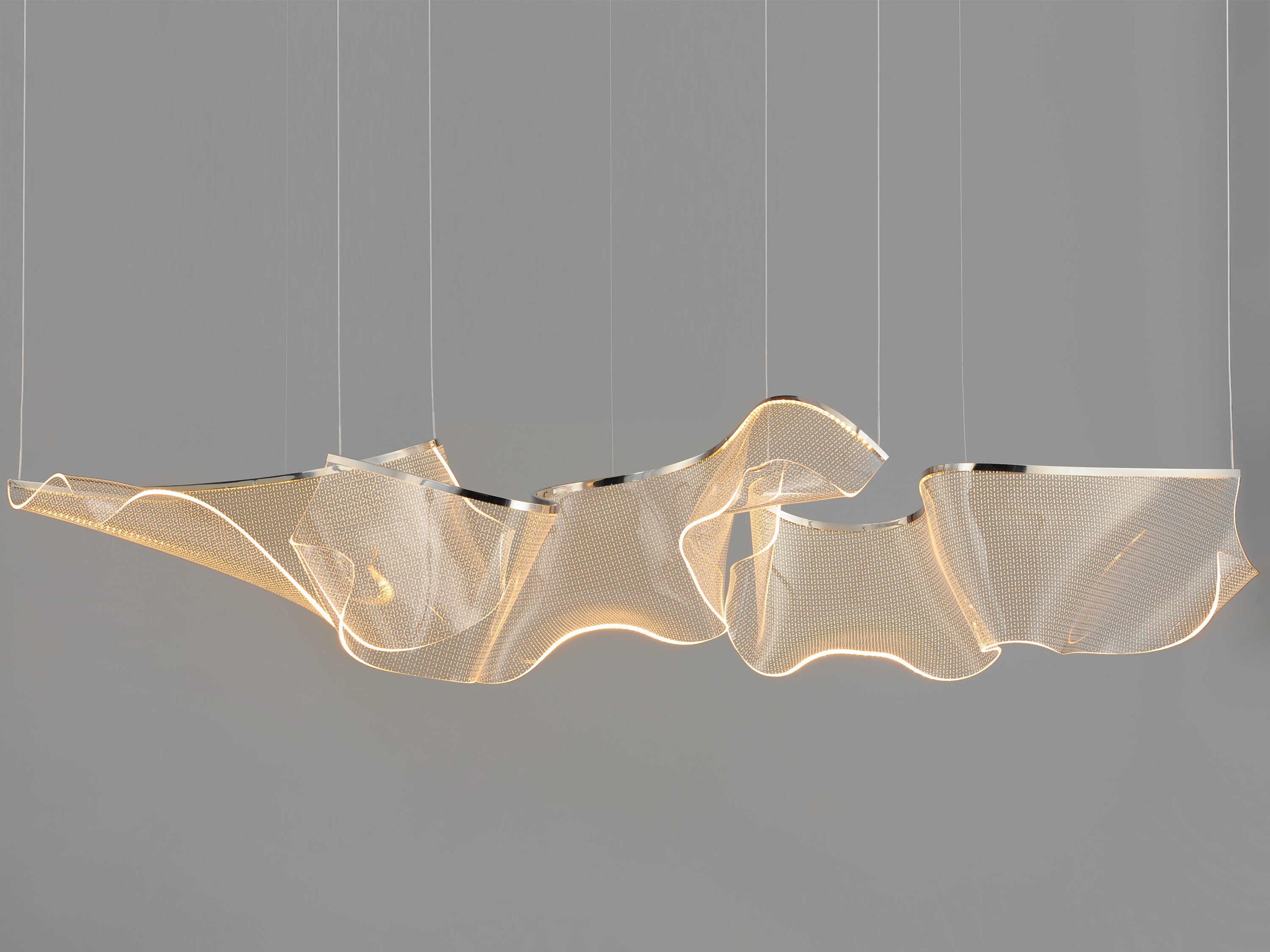 ET2 Rinkle 3-Light Polished Chrome Linear Island Pendant