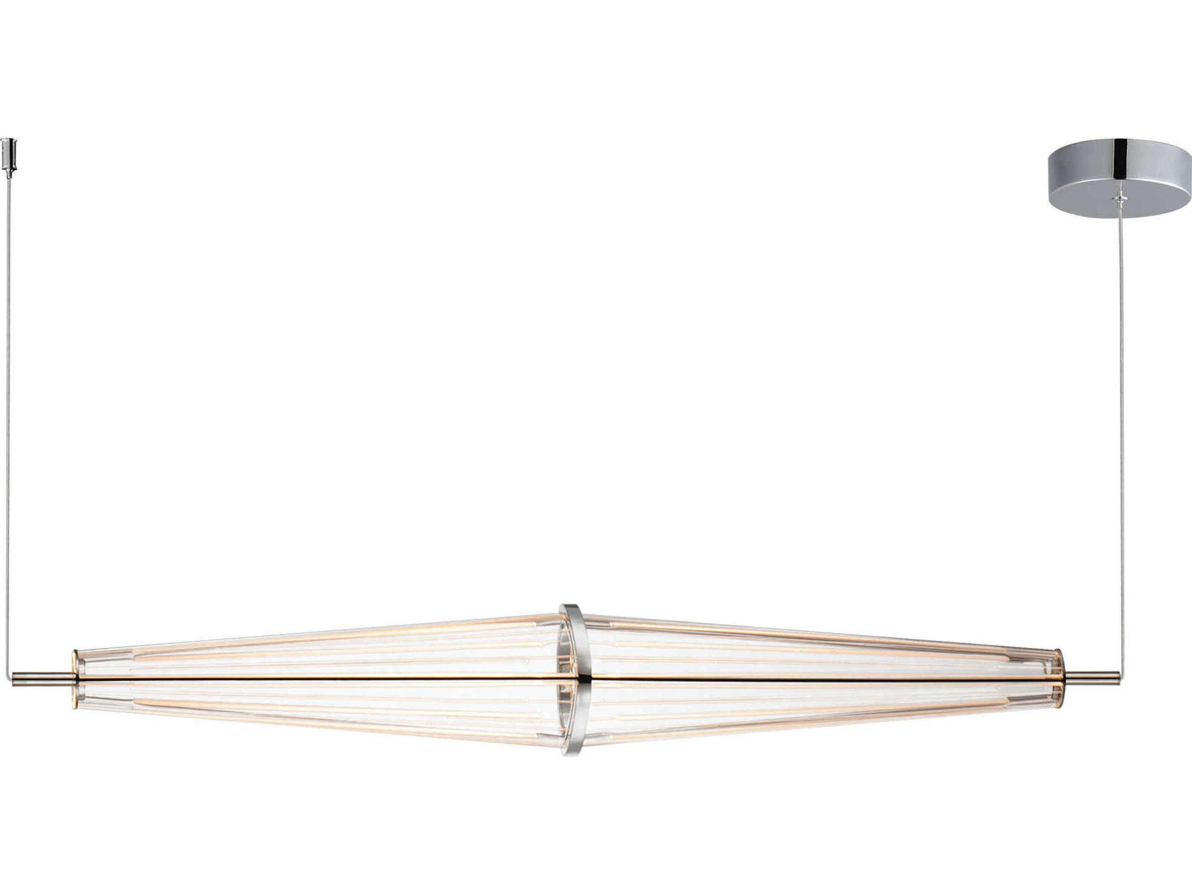 Quasar 3-Light Polished Chrome Cylinder Island Pendant