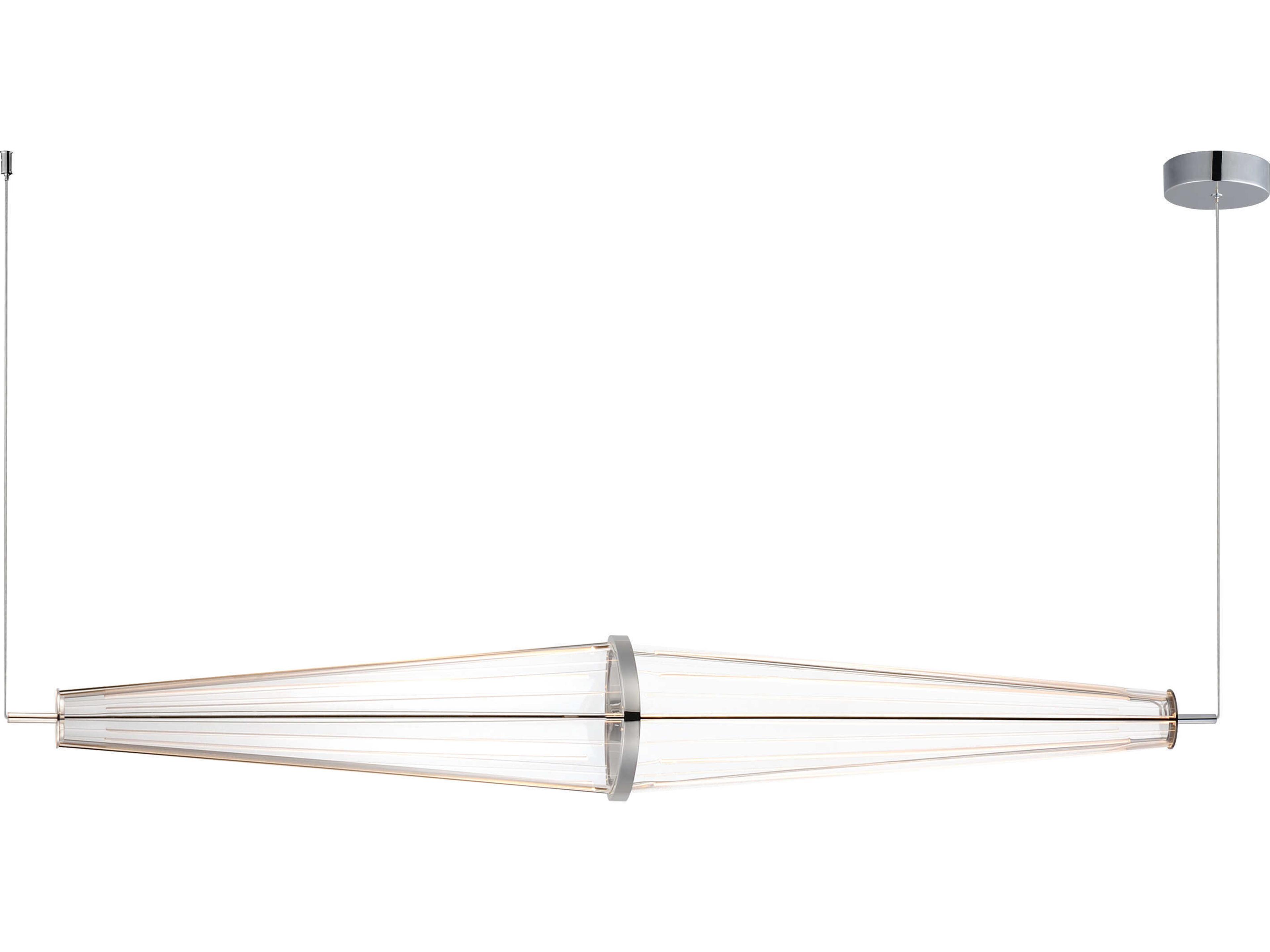 Quasar 3-Light Polished Chrome Cylinder Island Pendant