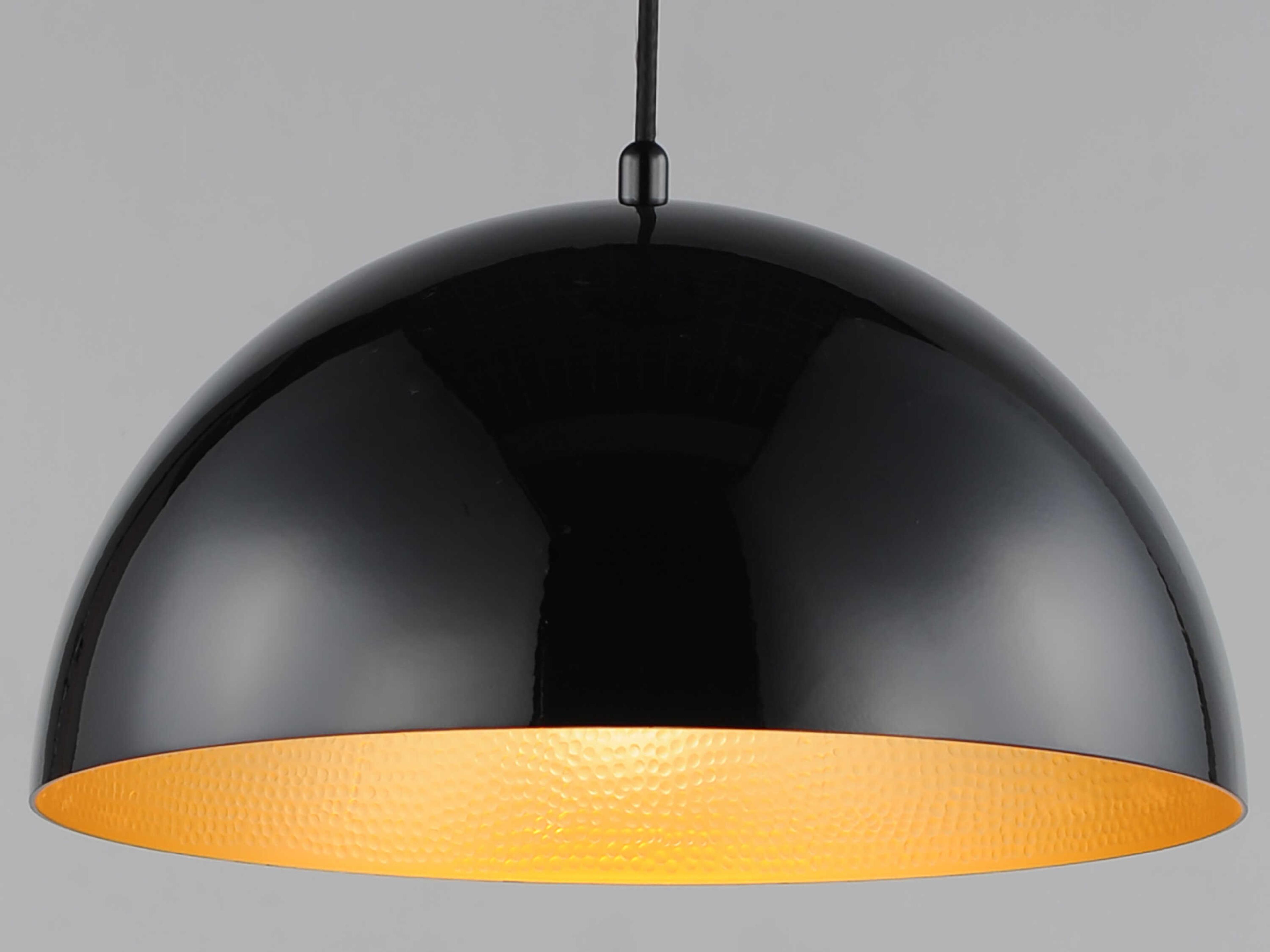 ET2 Hemisphere 1-Light Gloss Black Gold Dome Mini Pendant