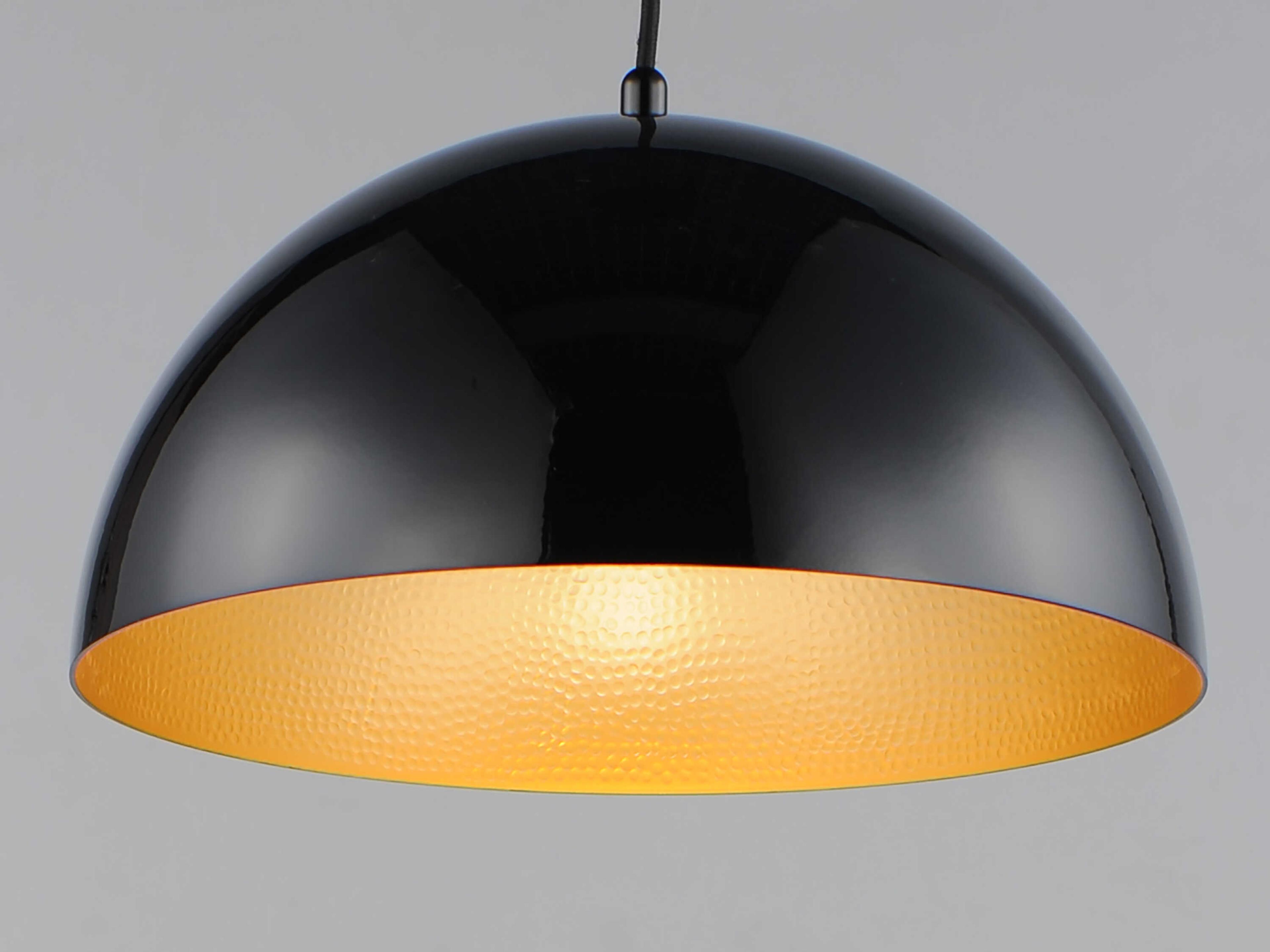 ET2 Hemisphere 1-Light Gloss Black Gold Dome Mini Pendant