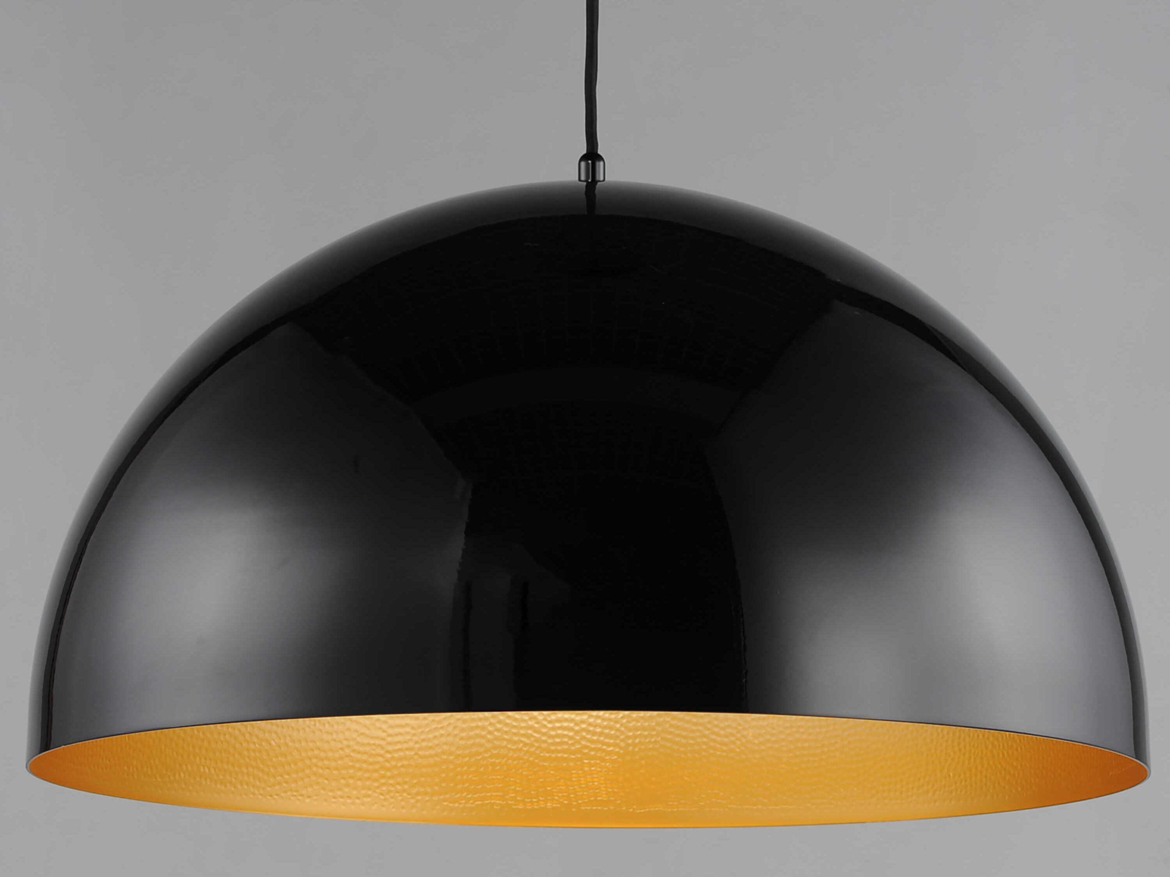 ET2 Hemisphere 1-Light Gloss Black Gold Dome Pendant