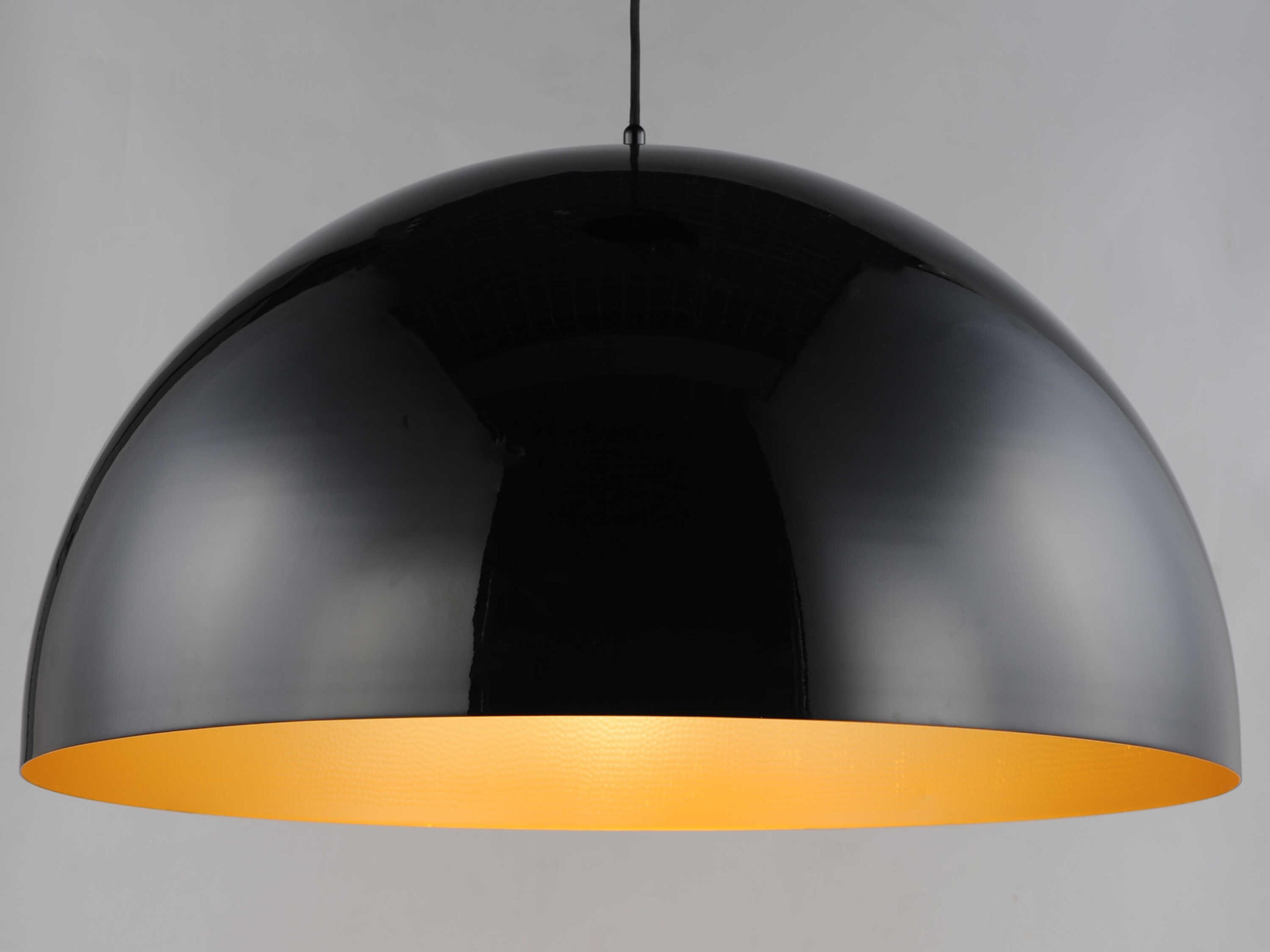 ET2 Hemisphere 1-Light Gloss Black Gold Dome Pendant