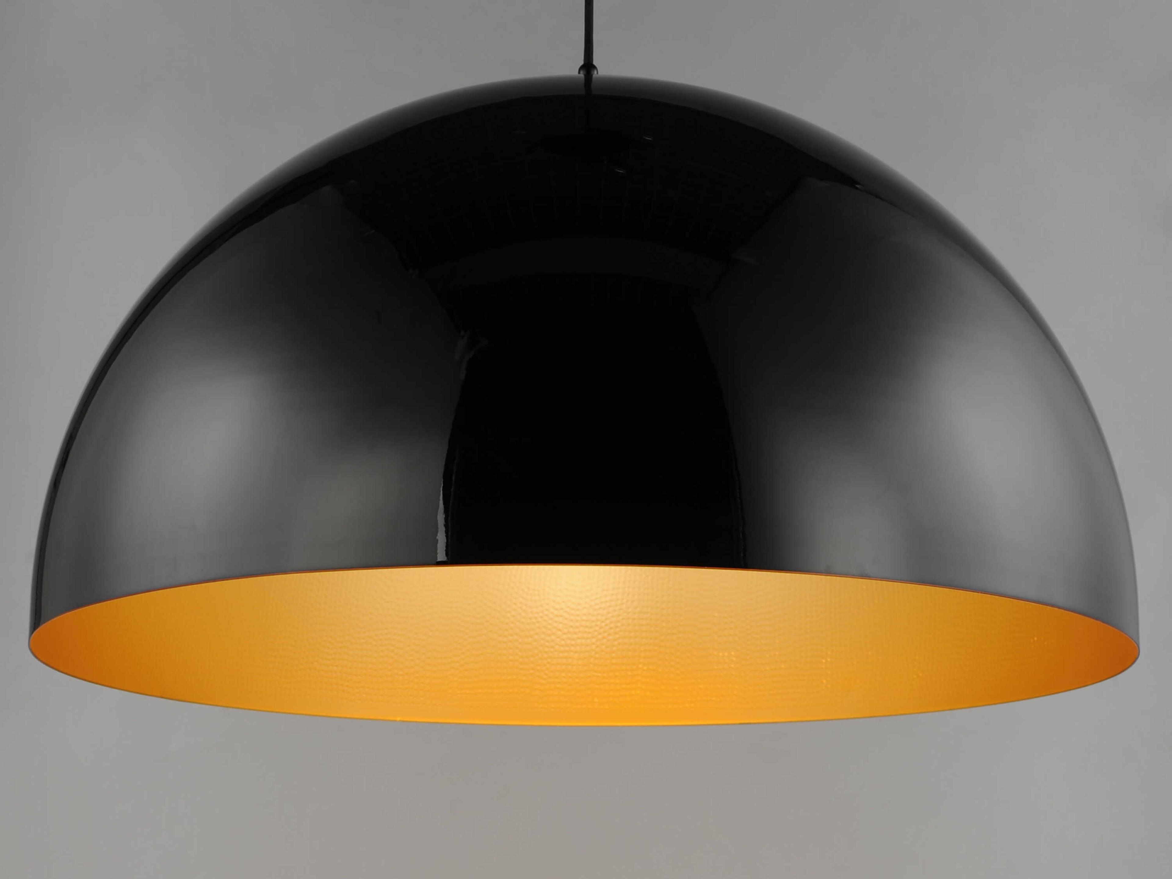 ET2 Hemisphere 1-Light Gloss Black Gold Dome Pendant