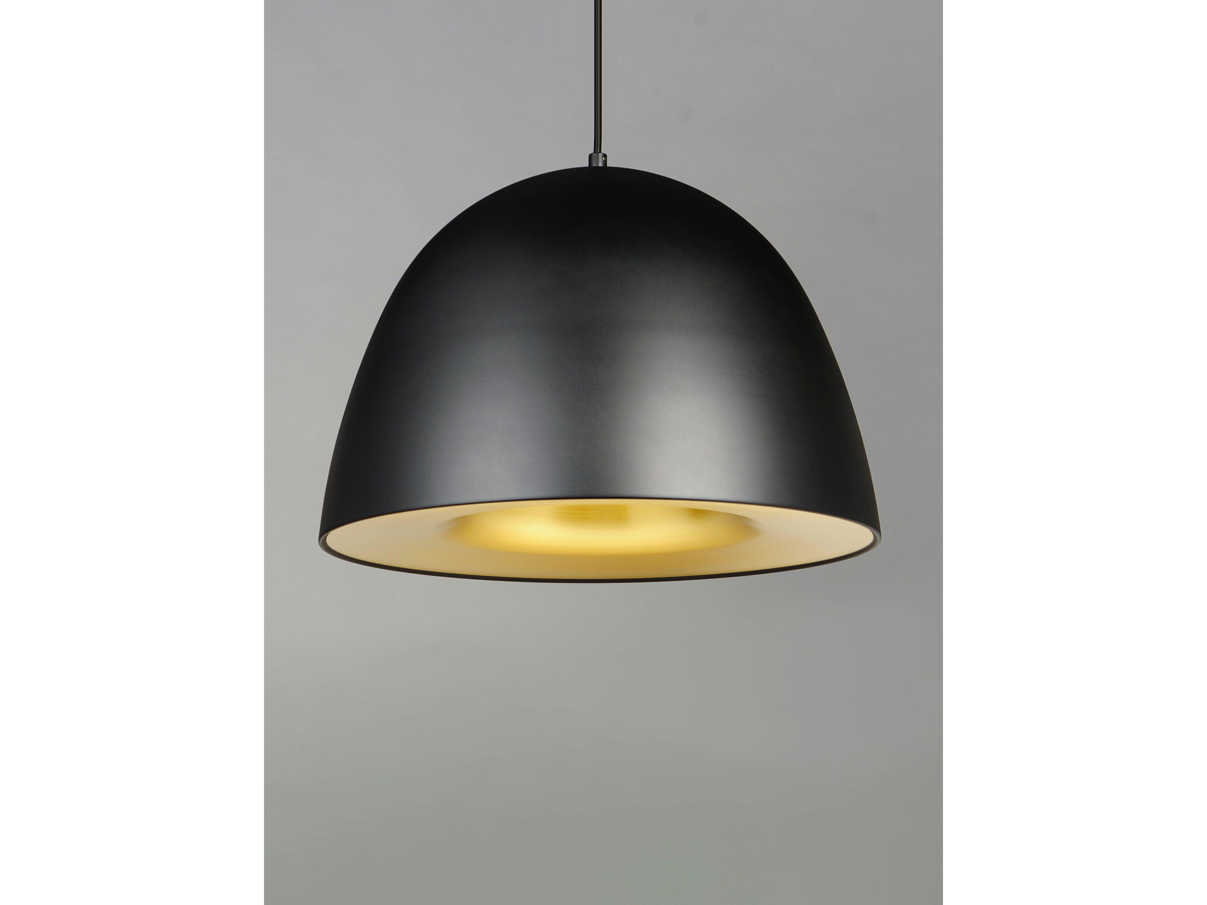 ET2 Fungo 1-Light Black Satin Brass LED Dome Pendant