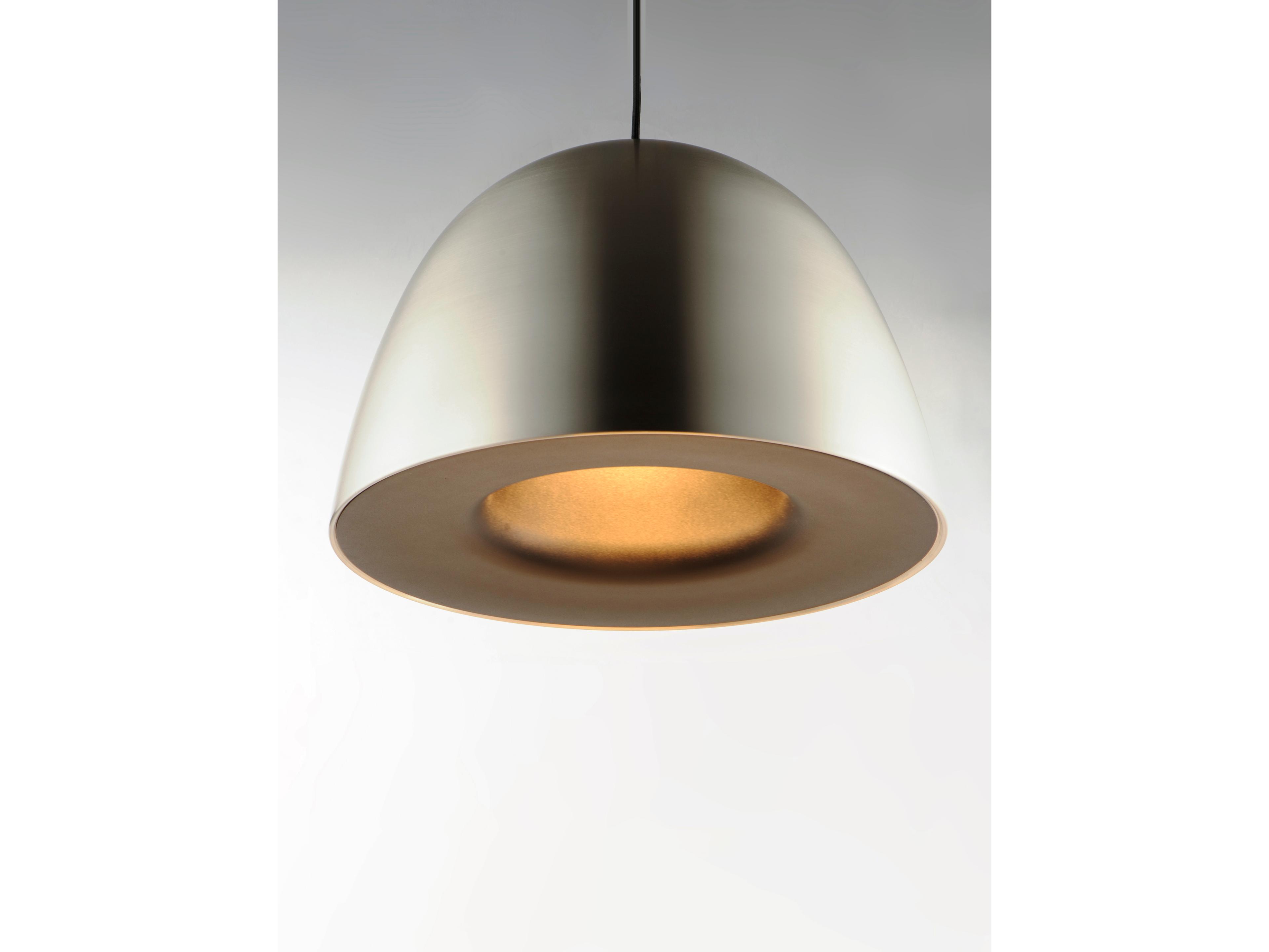 ET2 Fungo 1-Light Satin Nickel Black LED Dome Pendant