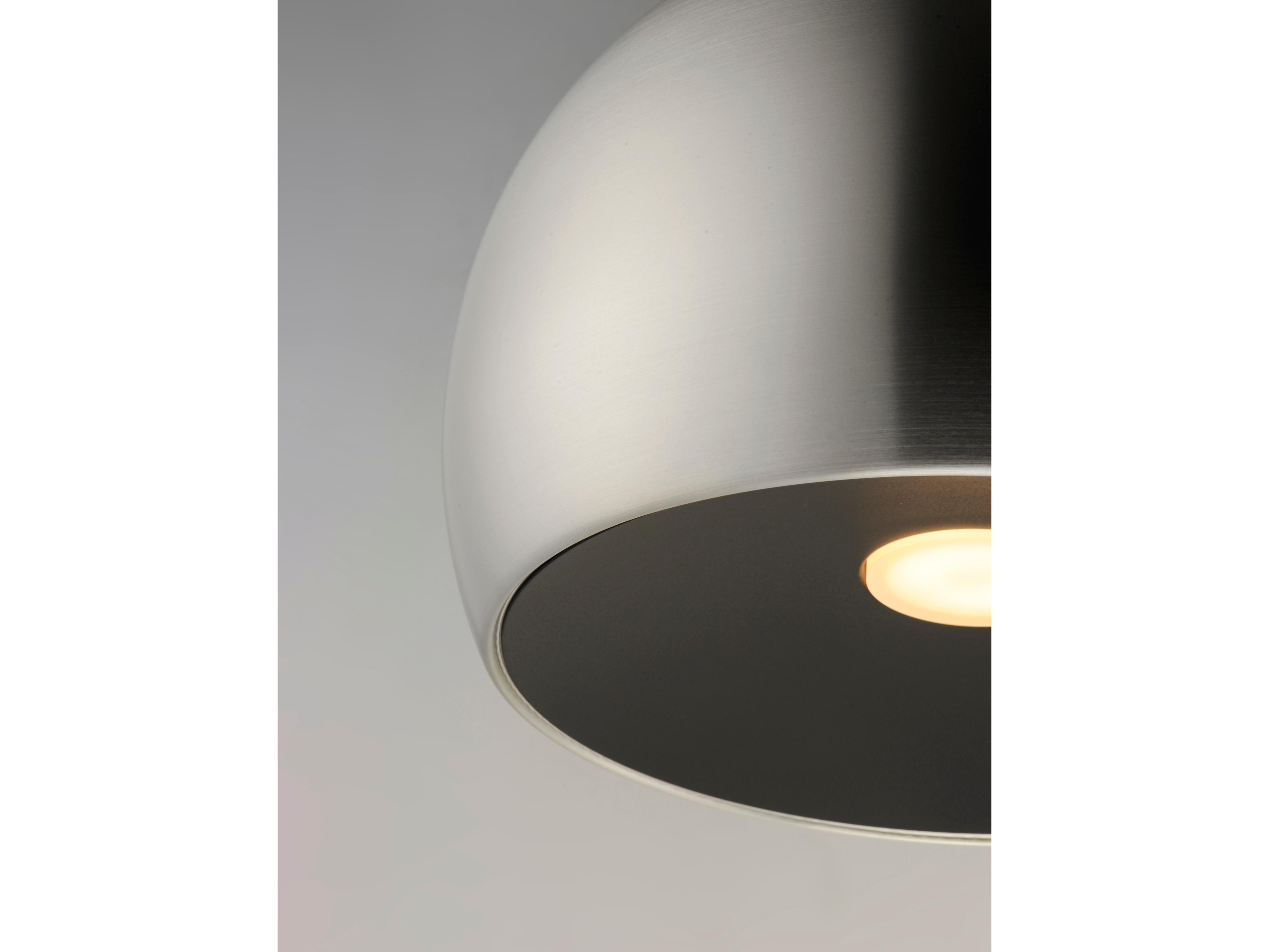 ET2 Palla 1-Light Satin Nickel Black LED Dome Pendant