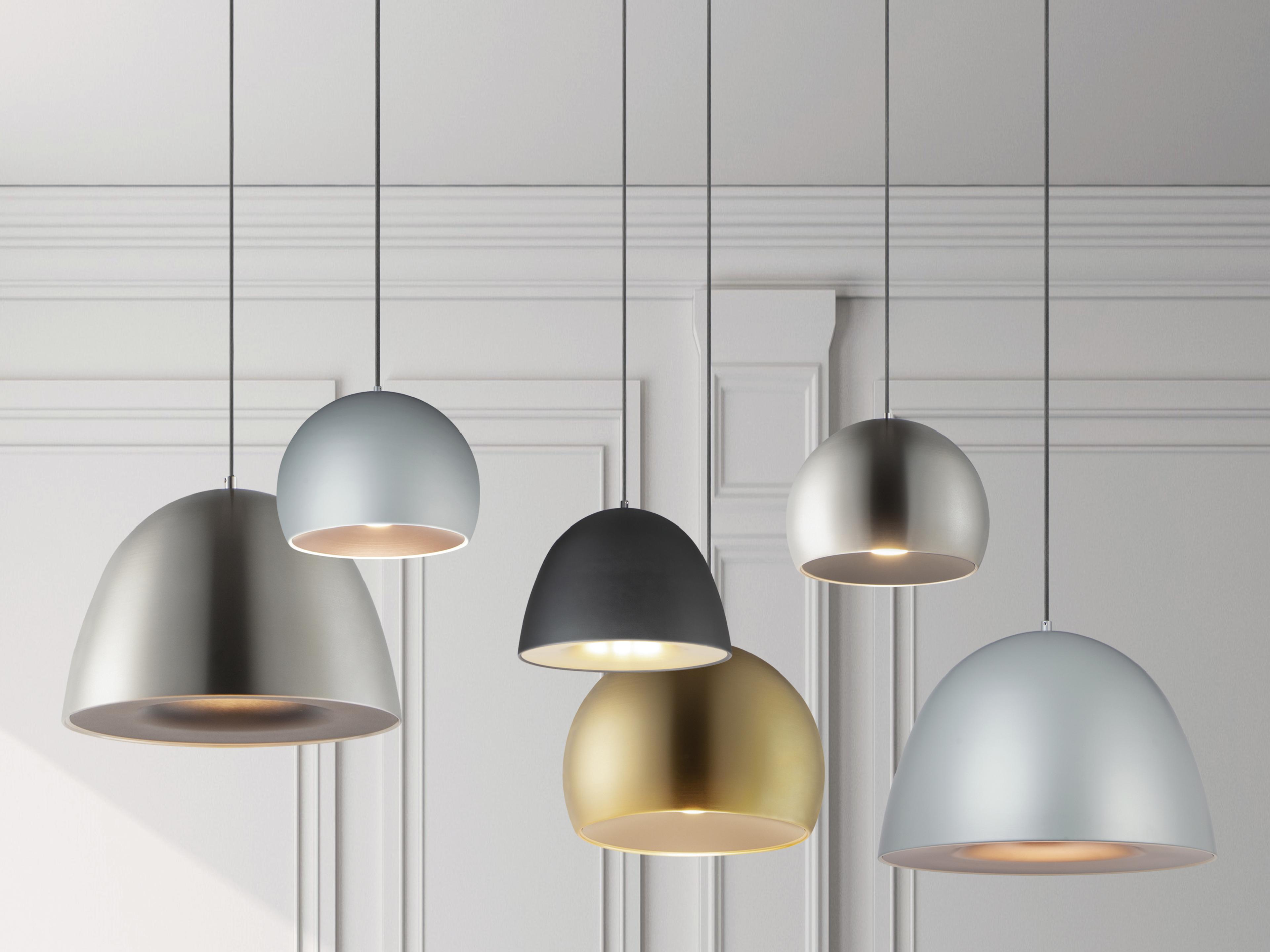 ET2 Palla 1-Light Satin Nickel Black LED Dome Pendant