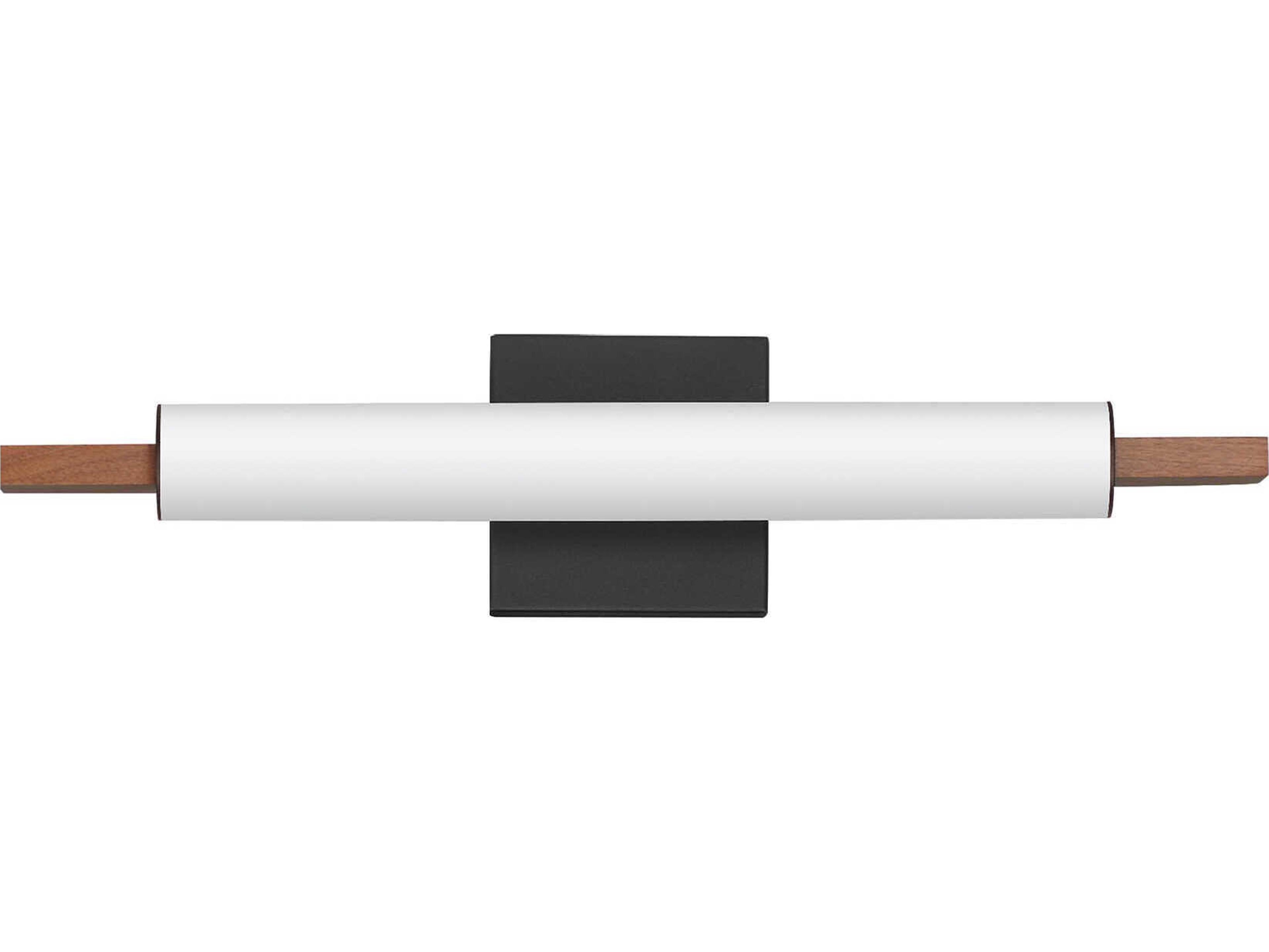 Joist 1-Light Walnut Black Vanity Light