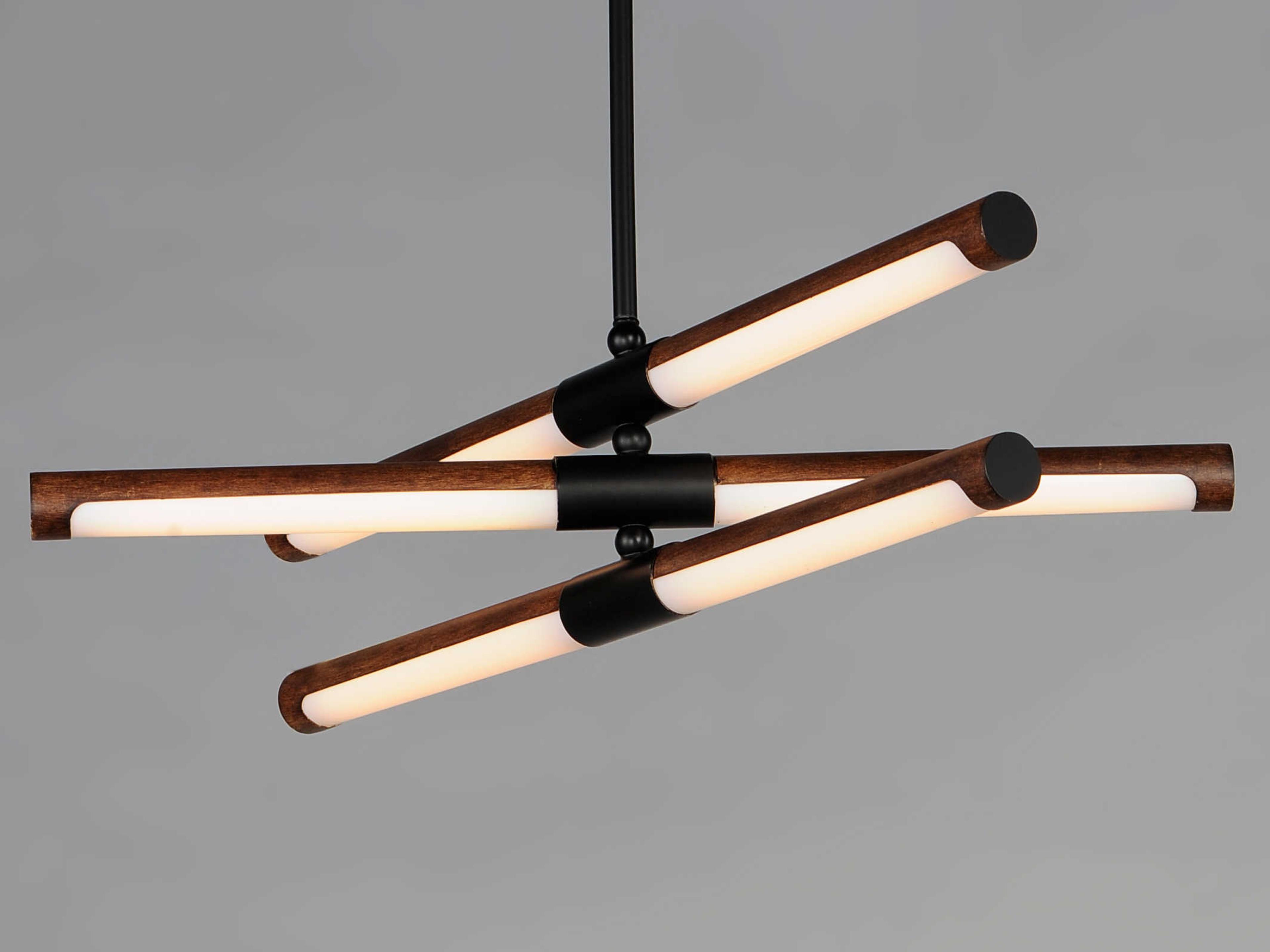 ET2 Rollo 6-Light Antique Pecan Black Brown LED Cylinder Tiered Pendant