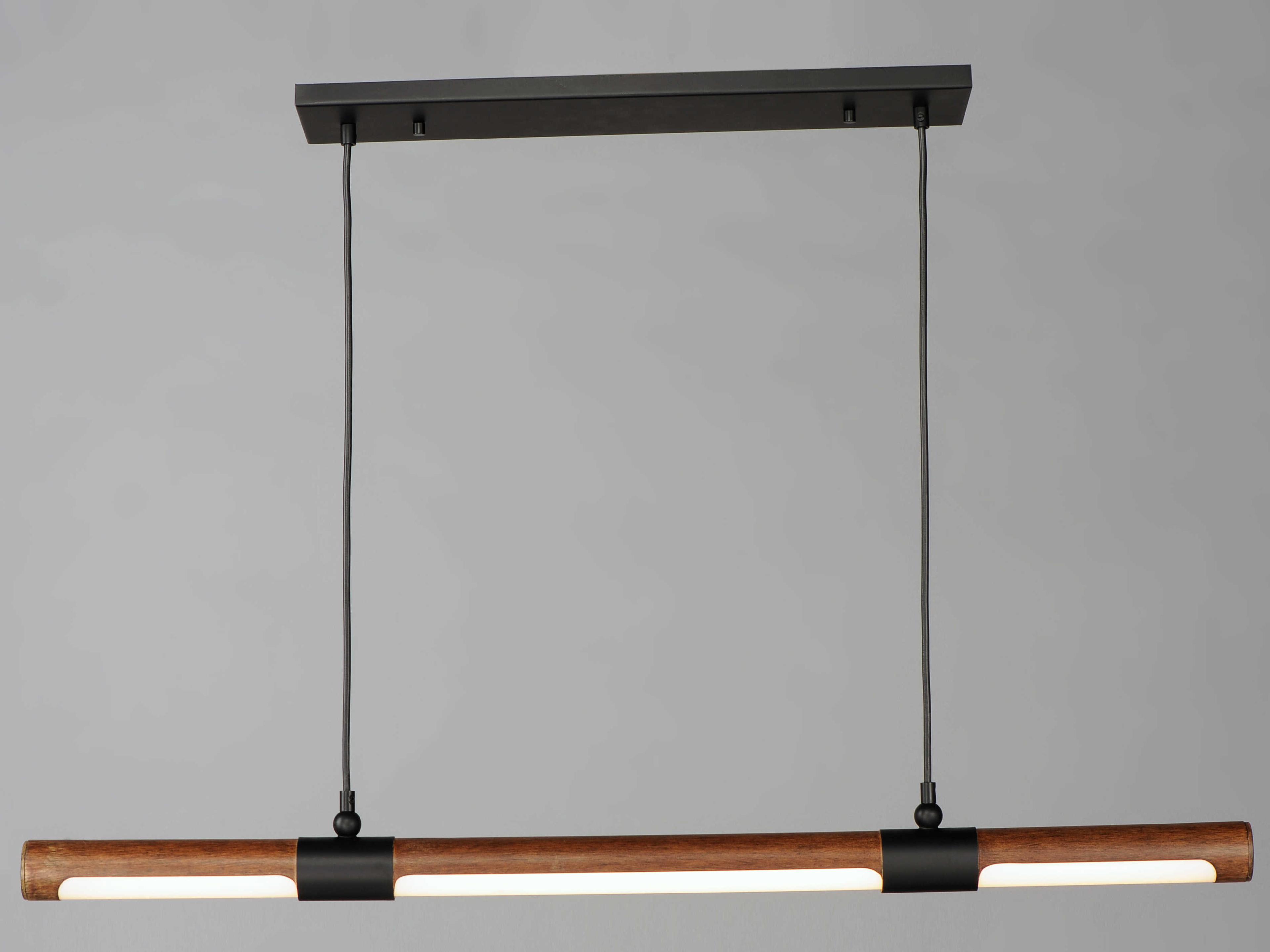 ET2 Rollo 1-Light Antique Pecan Black Brown LED Cylinder Linear Island Pendant