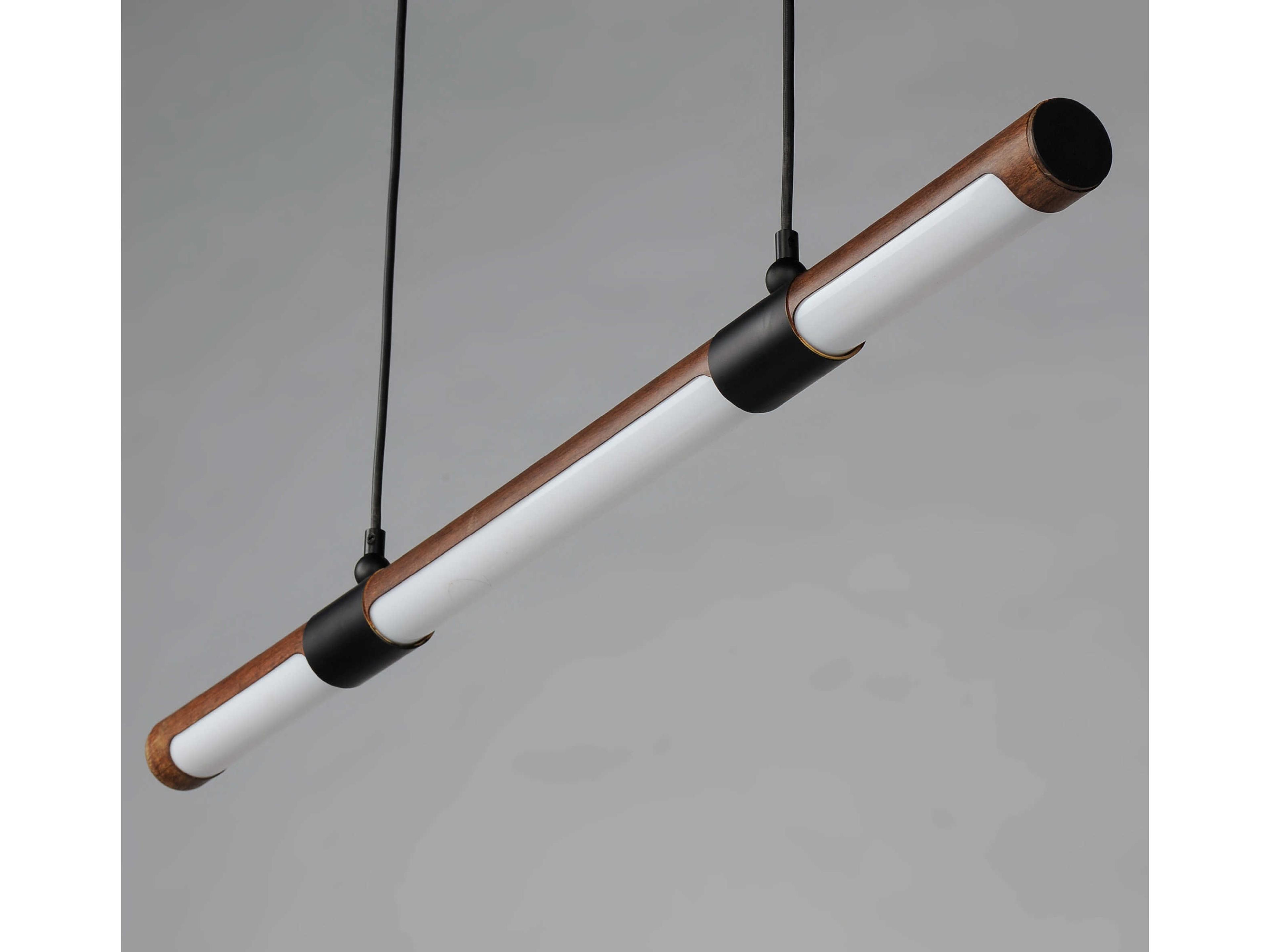 ET2 Rollo 1-Light Antique Pecan Black Brown LED Cylinder Linear Island Pendant