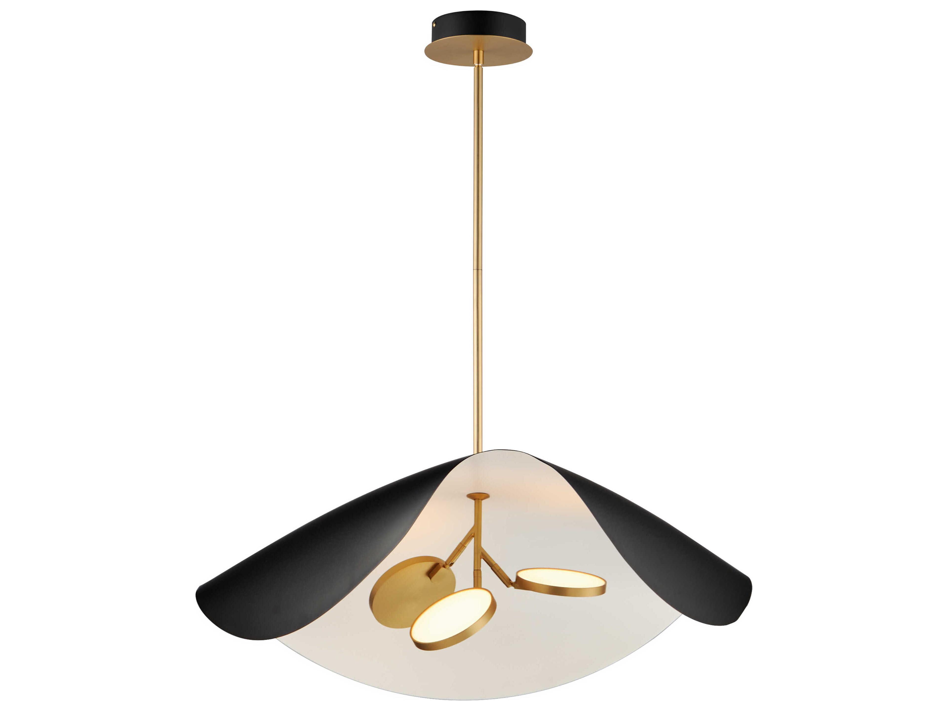 Carmen 3-Light Black Gold LED Pendant