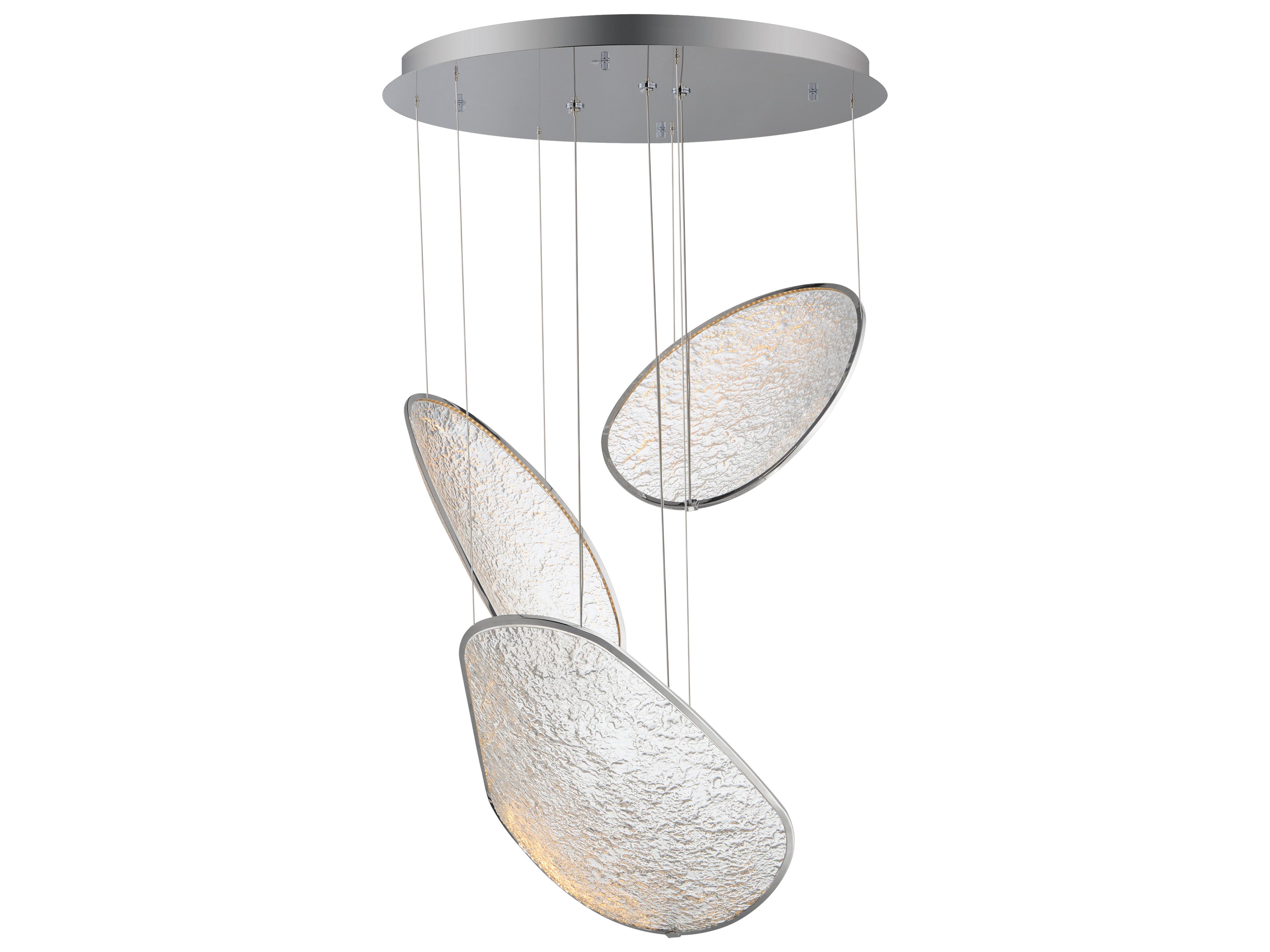 Moonscapes 3-Light Polished Chrome Round Pendant