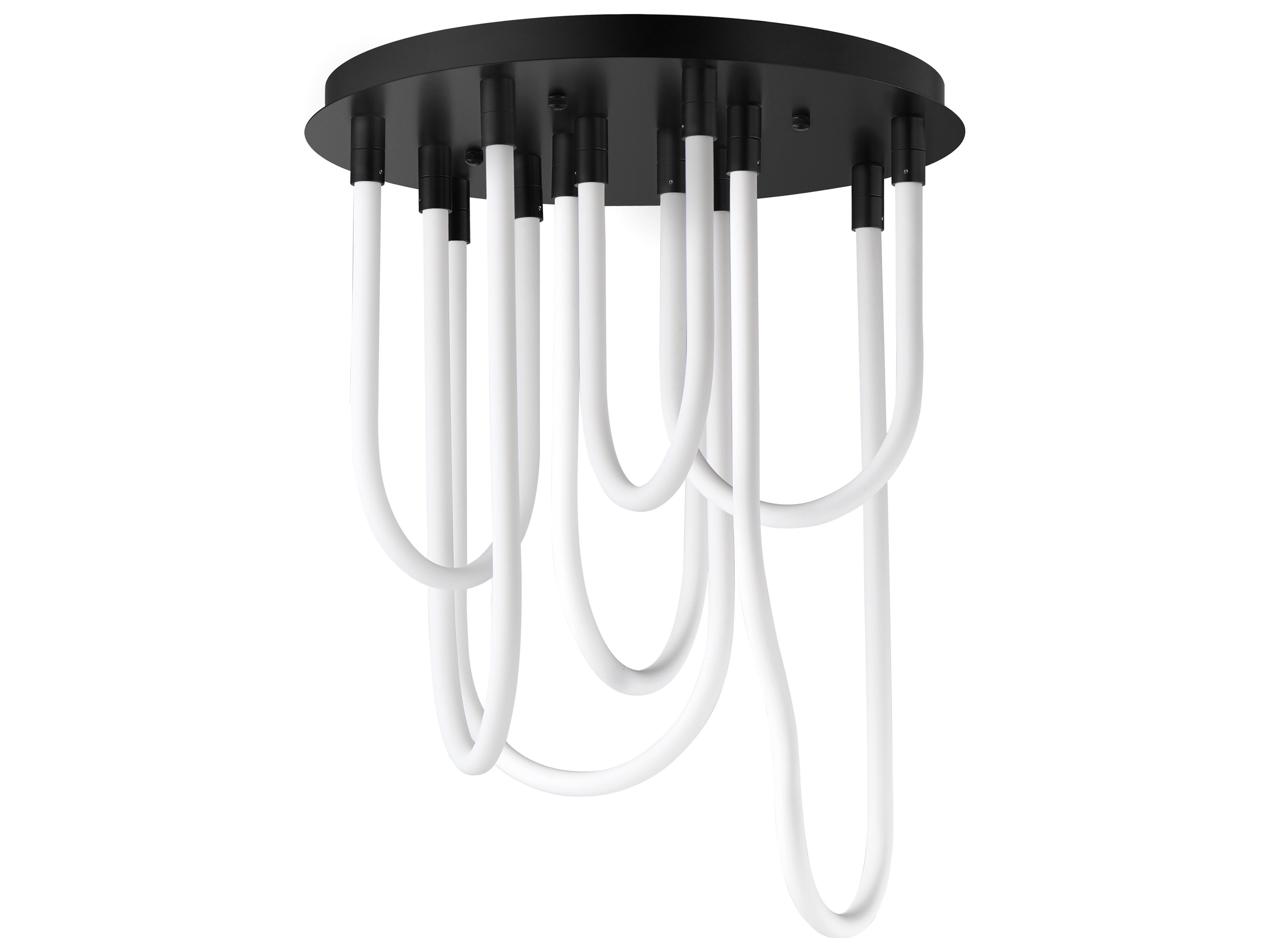 Soleil 7-Light Black Linear Flush Mount