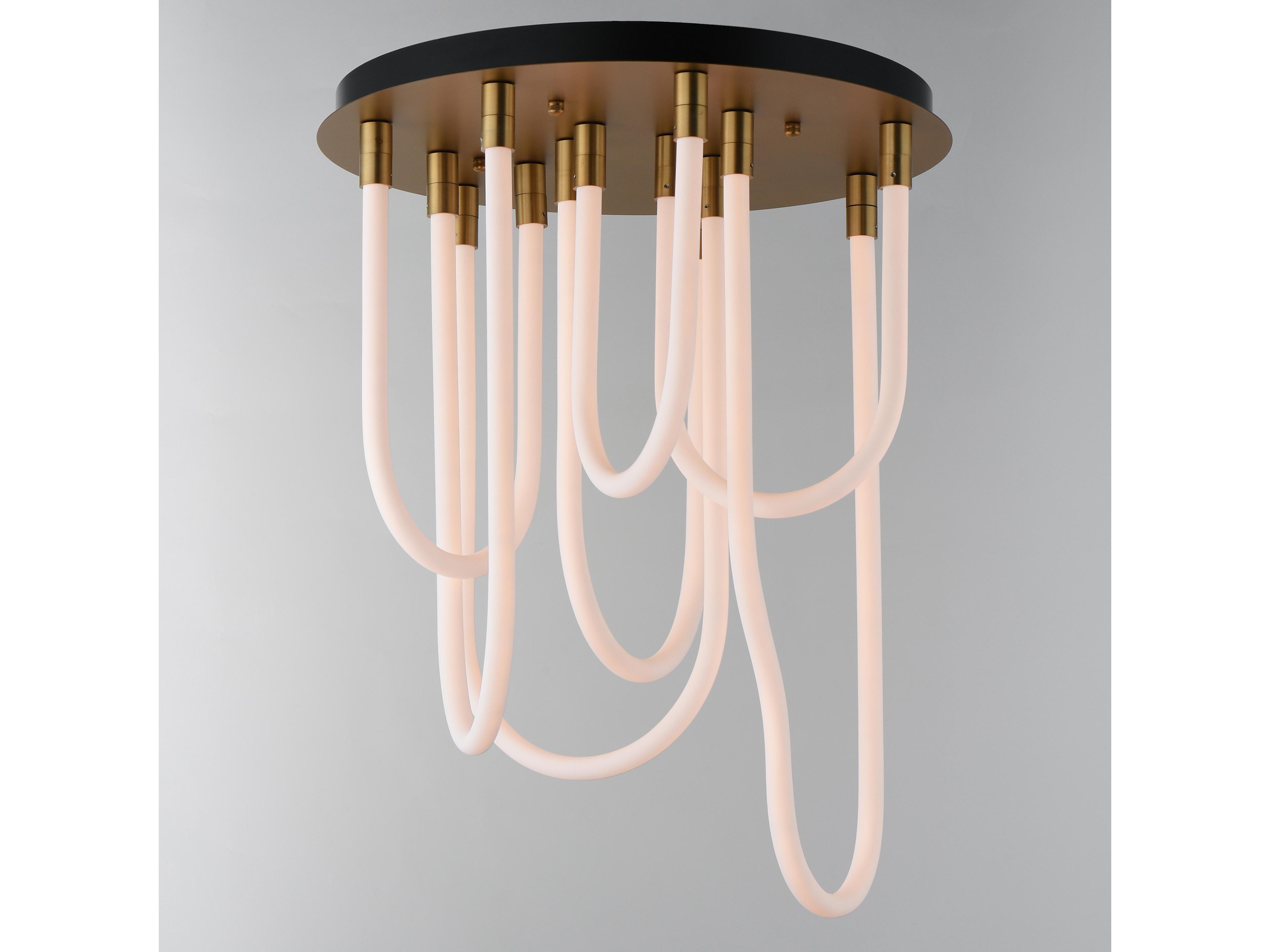 ET2 Soleil 7-Light Natural Aged Brass Linear Flush Mount