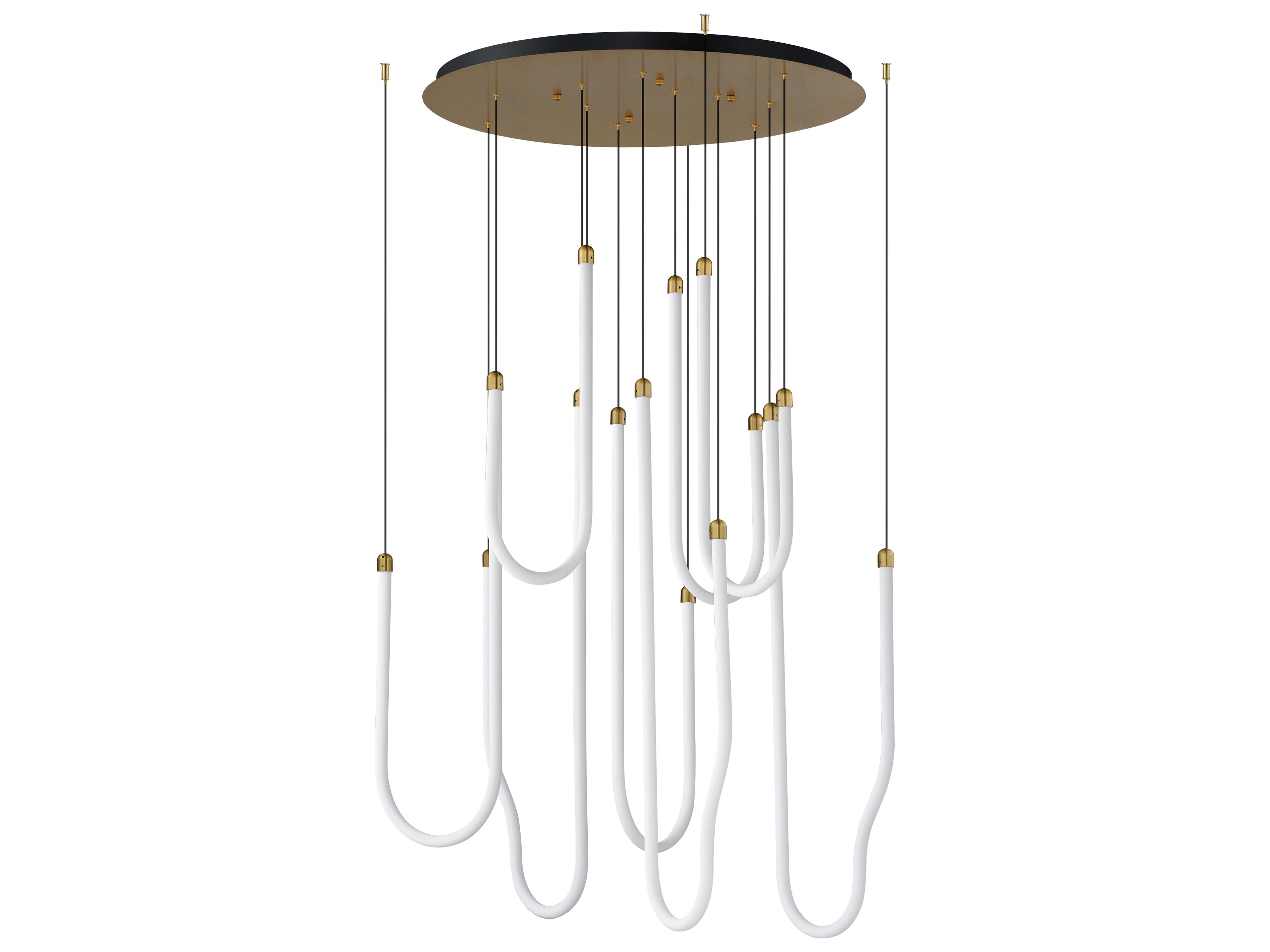 Soleil 8-Light Natural Aged Brass Linear Pendant