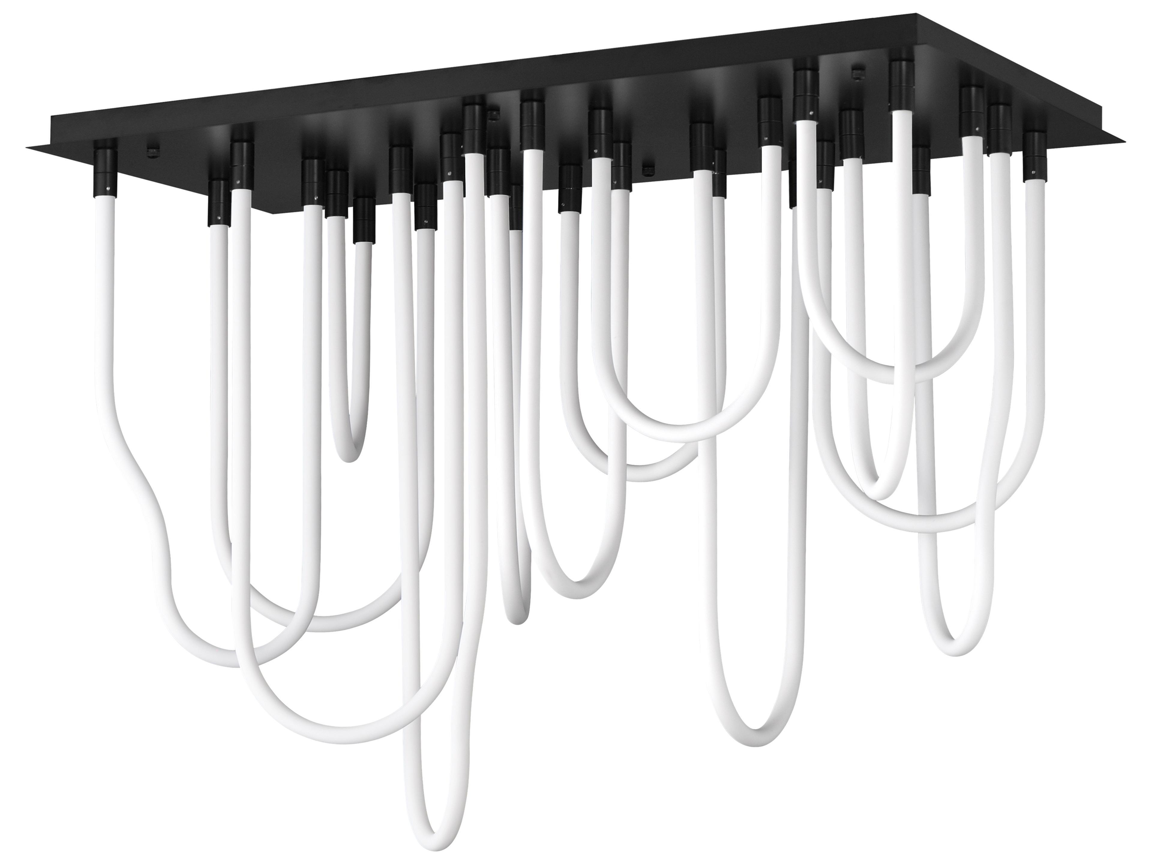 Soleil 14-Light Black Linear Flush Mount