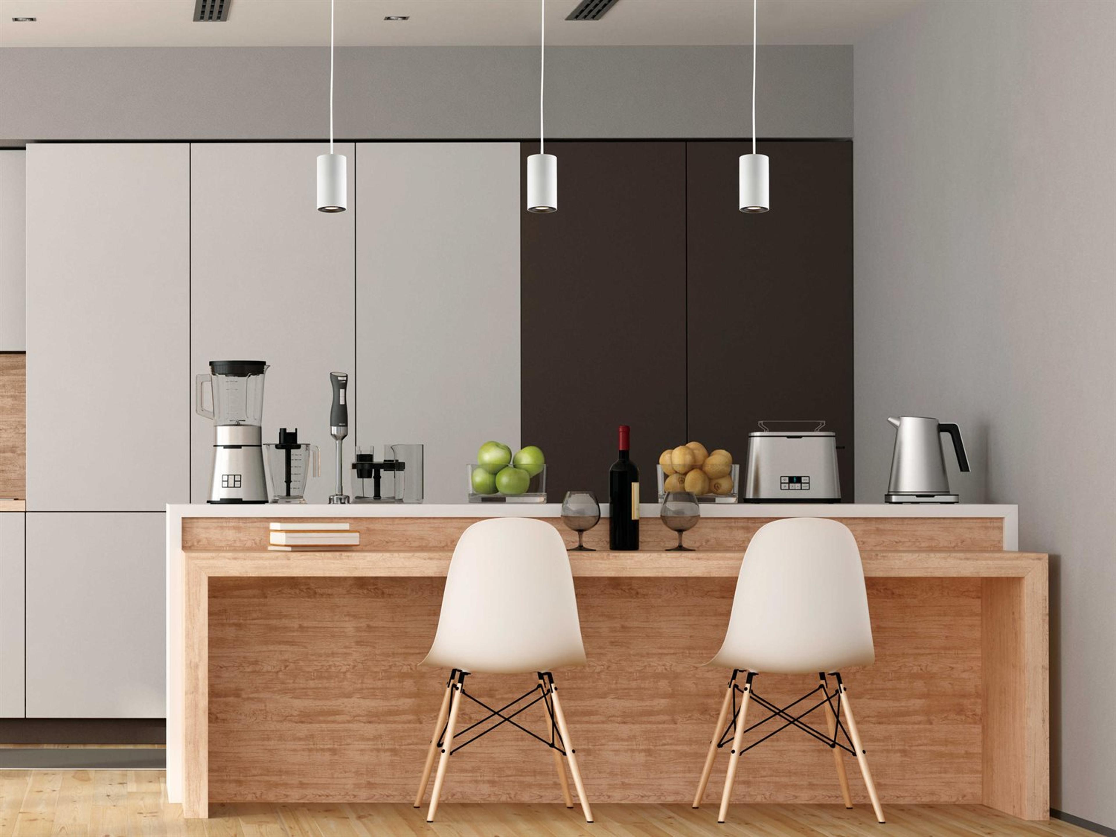 ET2 1-Light White LED Cylinder Mini Pendant