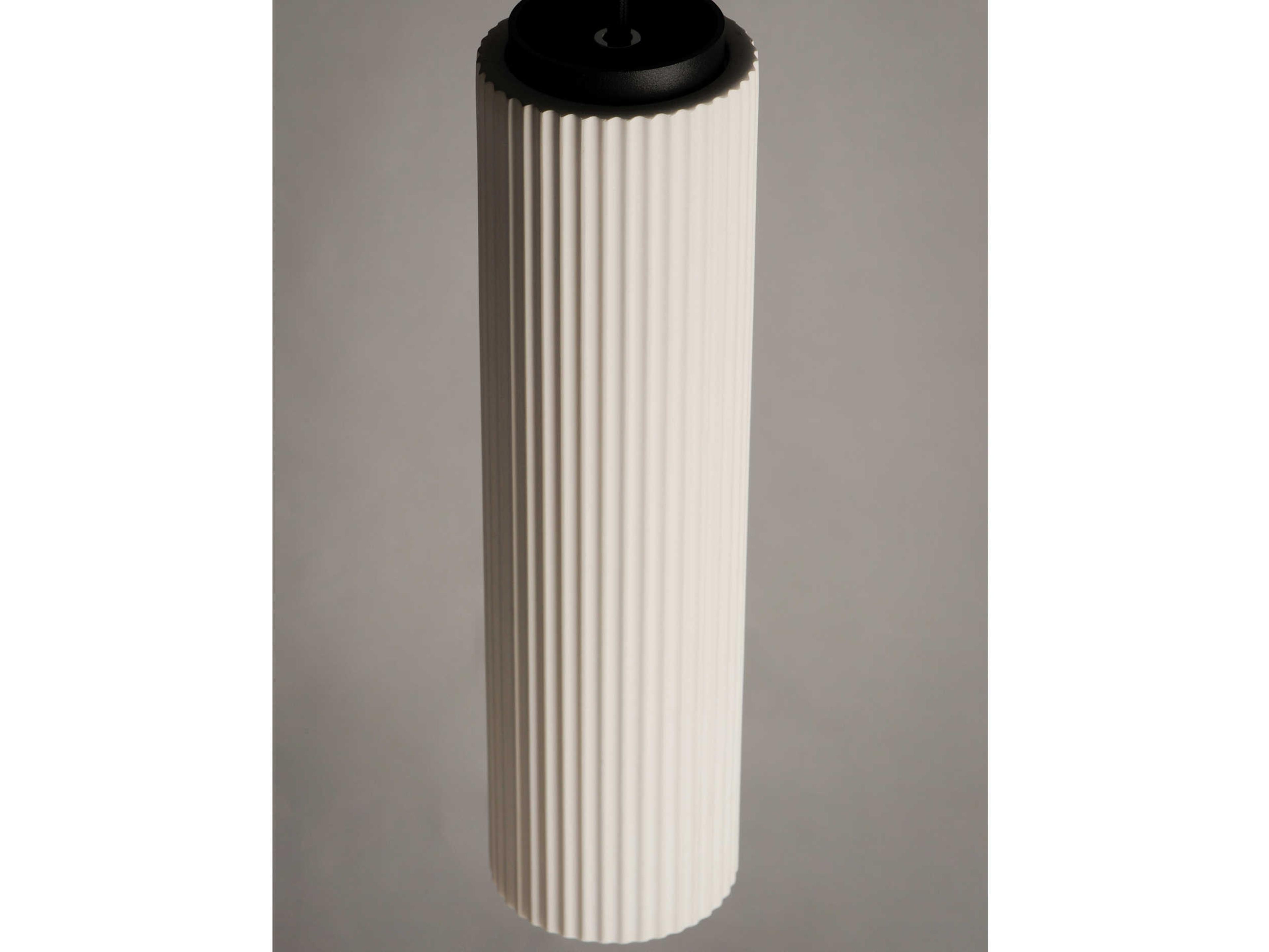 ET2 1-Light Black White Glass LED Cylinder Mini Pendant