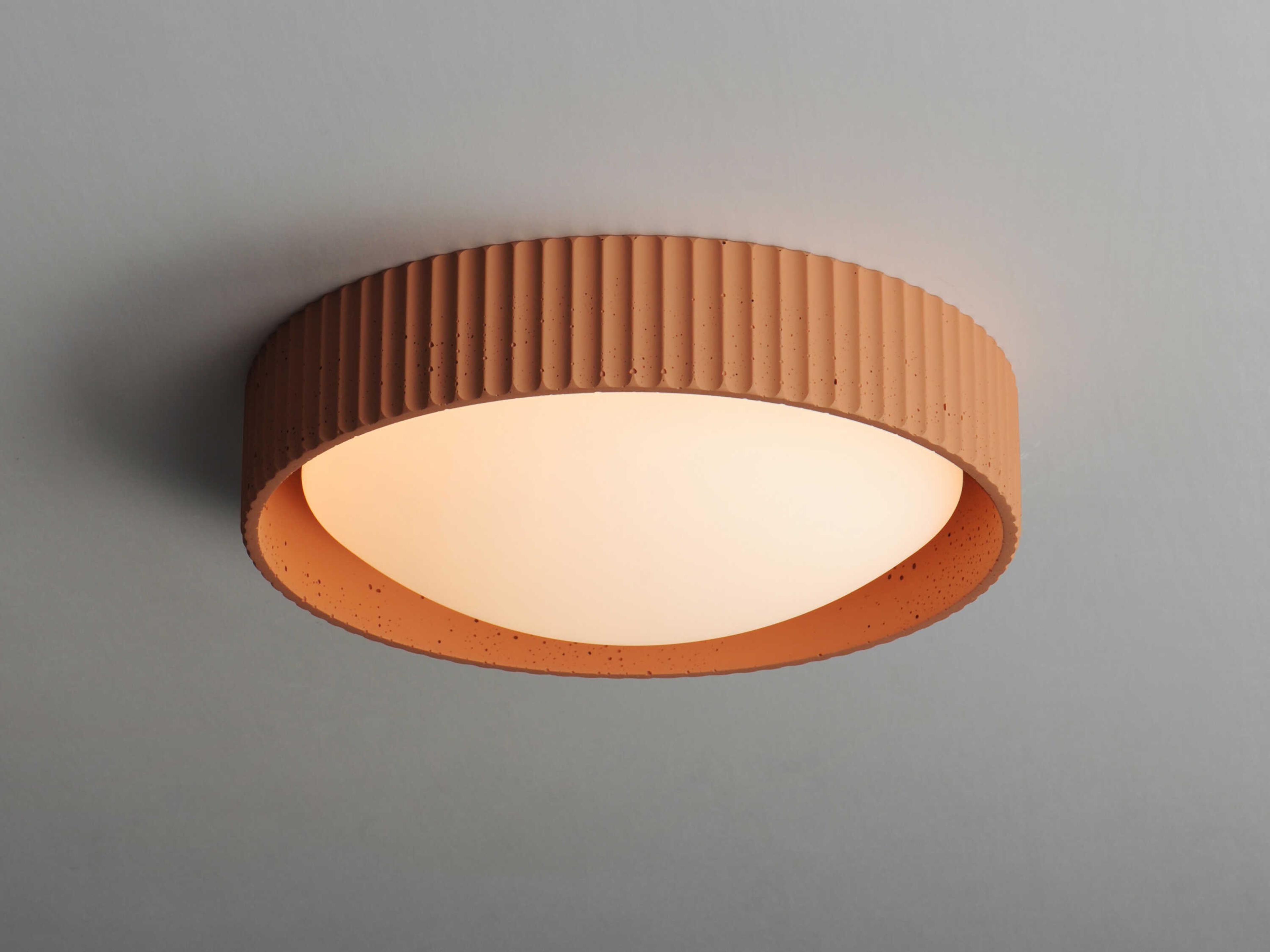 ET2 Souffle 1-Light Terra Cotta Orange LED Round Flush Mount