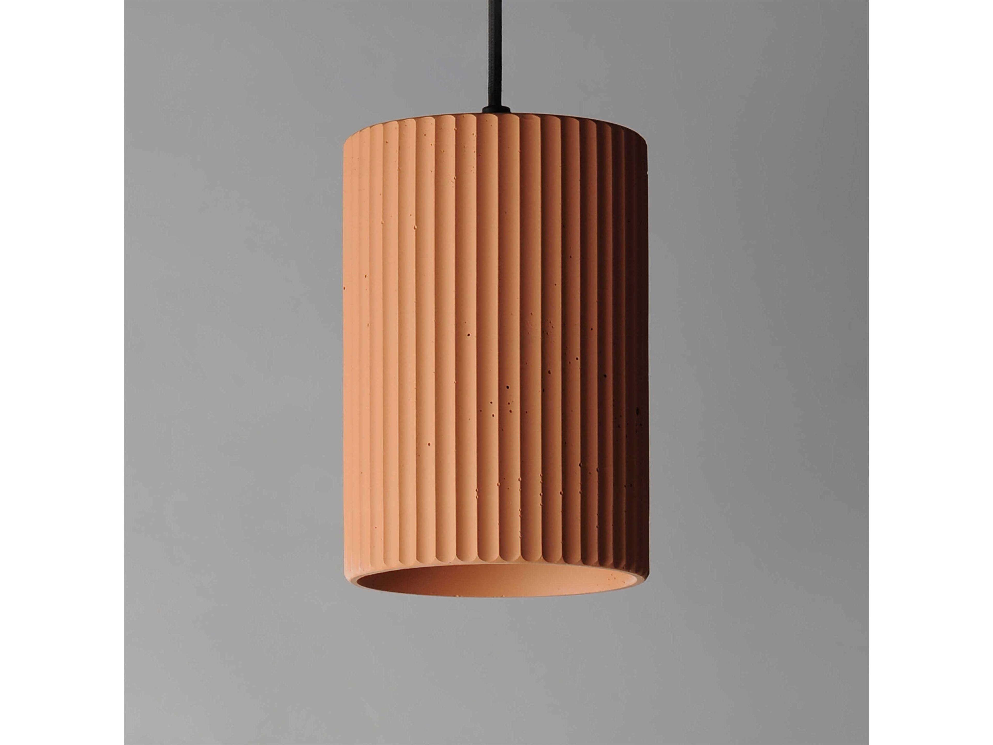 ET2 1-Light Terra Cotta Orange Cylinder Mini Pendant