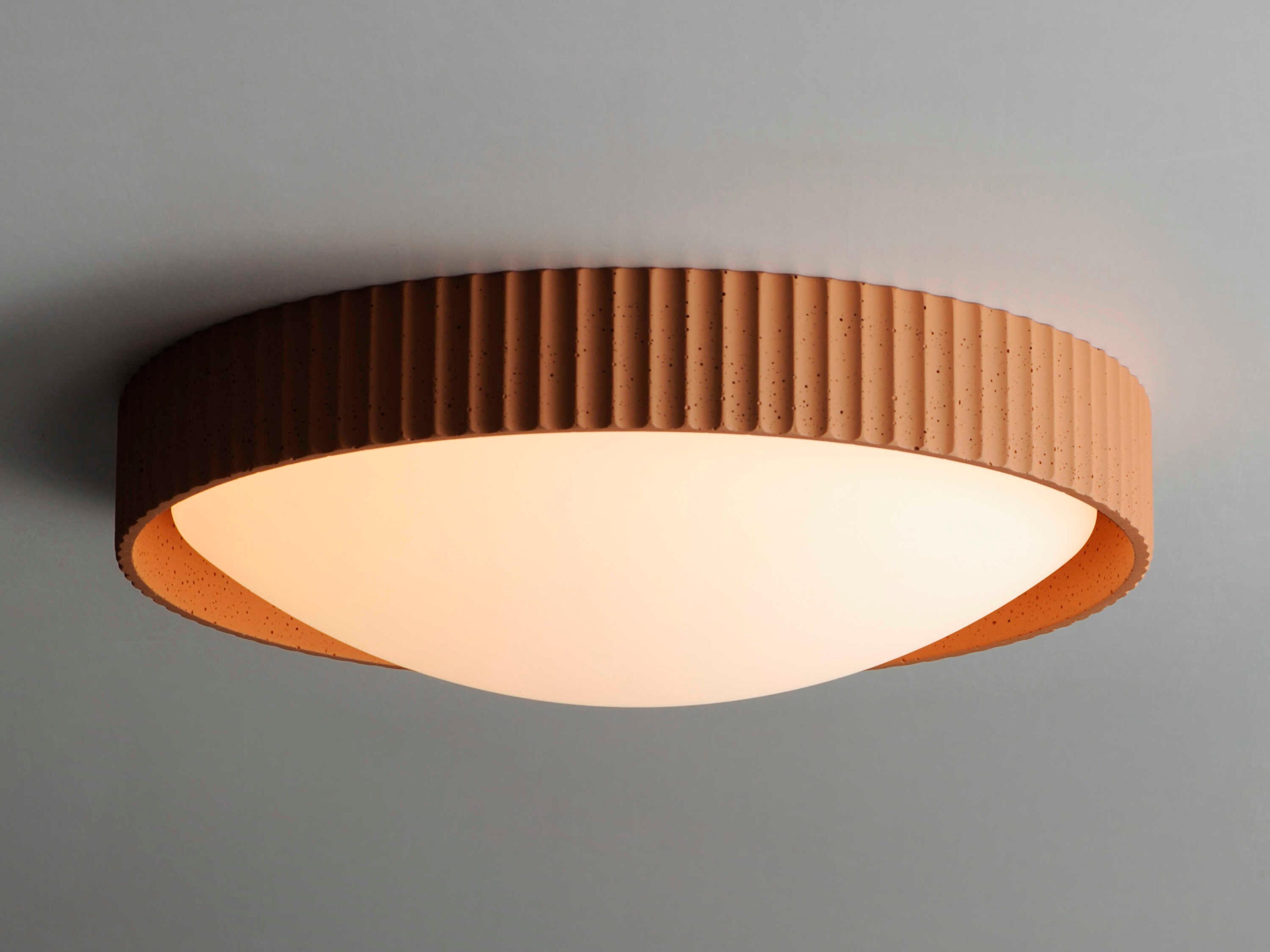 ET2 Souffle 1-Light Terra Cotta Orange LED Round Flush Mount