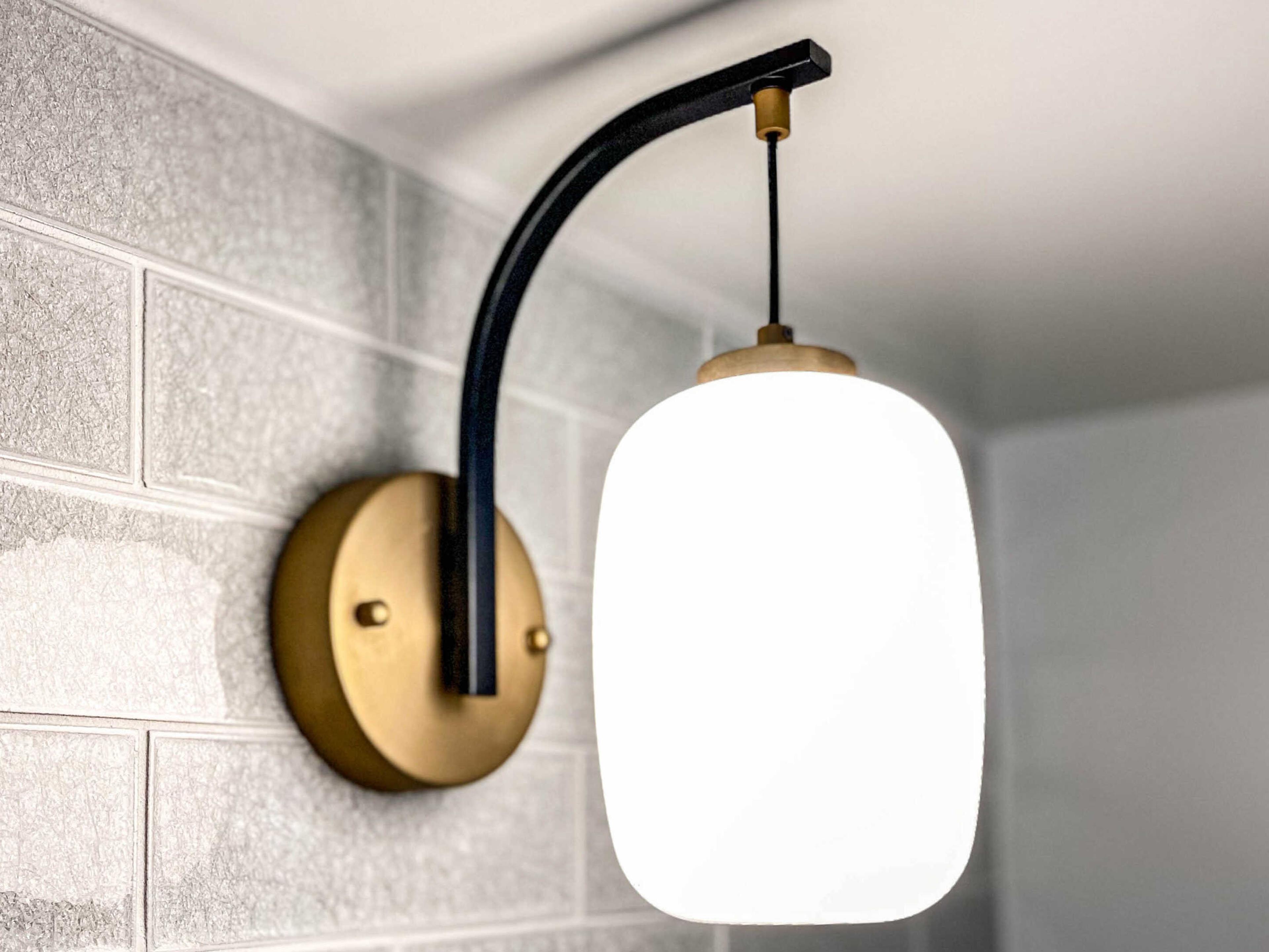 ET2 Soji 1-Light Black Gold Glass LED Wall Sconce