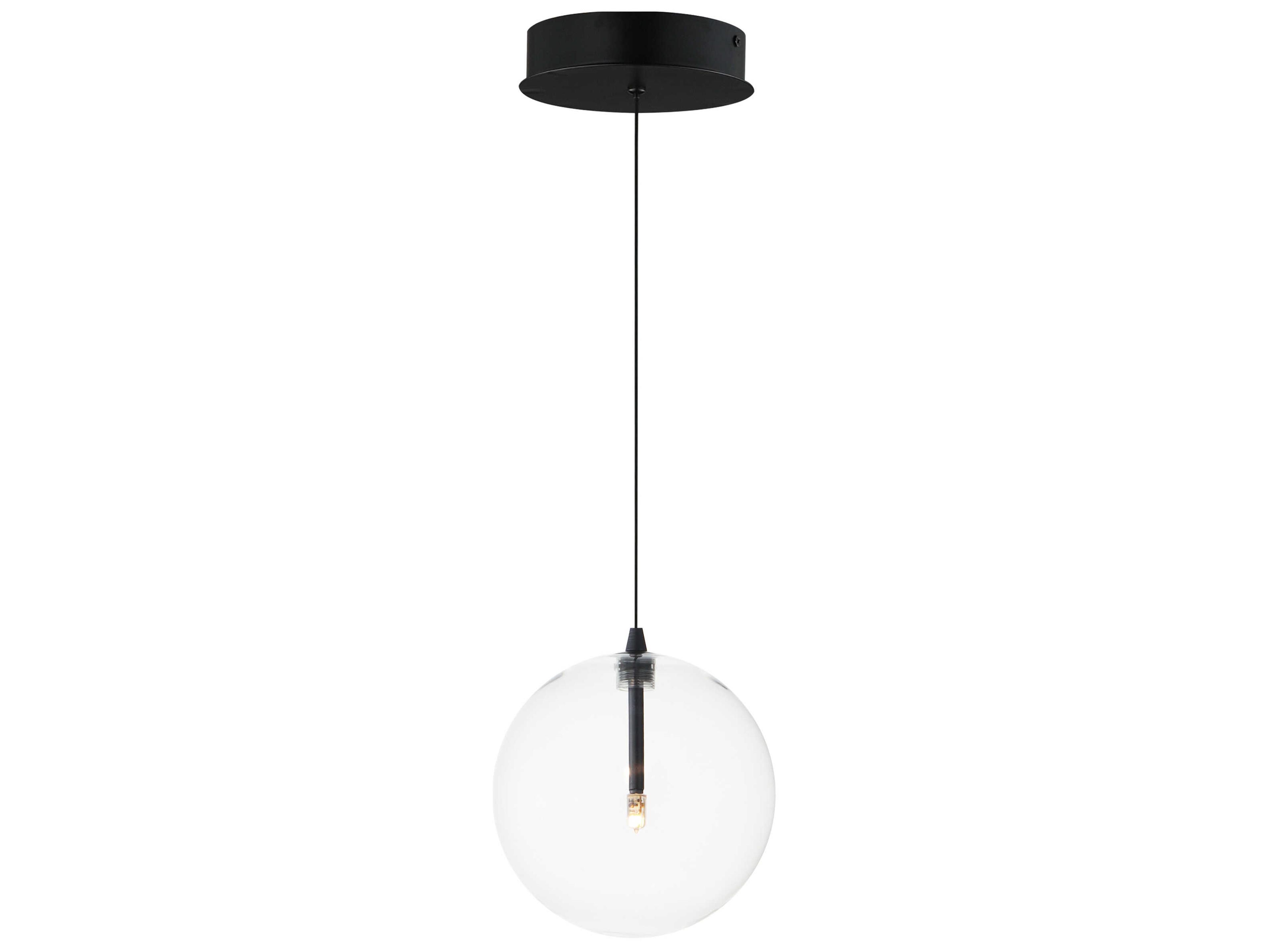 1-Light Black Globe Mini Pendant