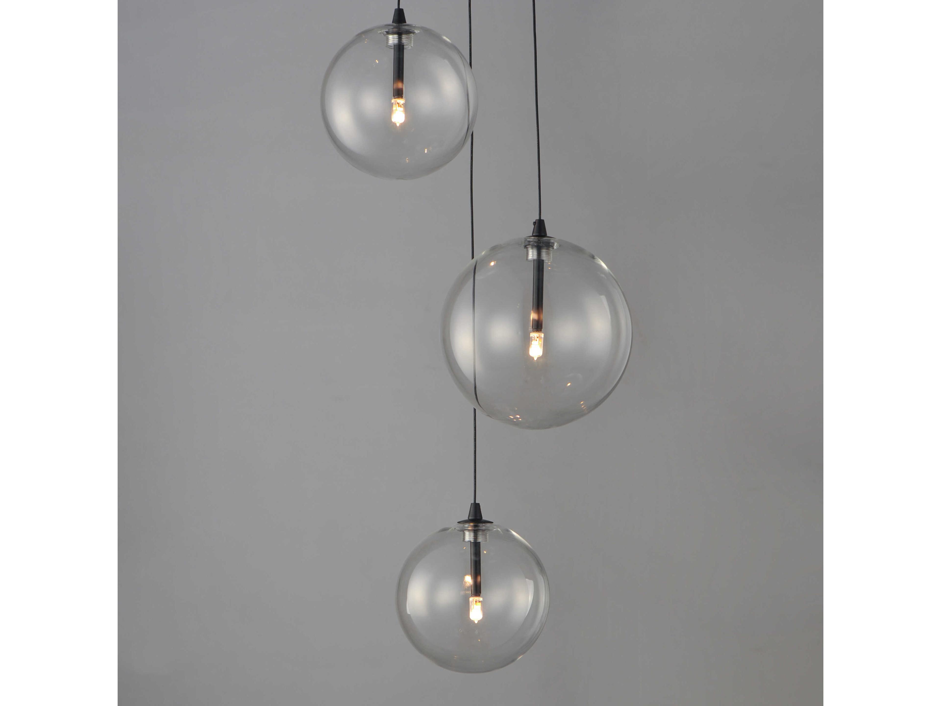 ET2 Global 3-Light Black Globe Mini Pendant