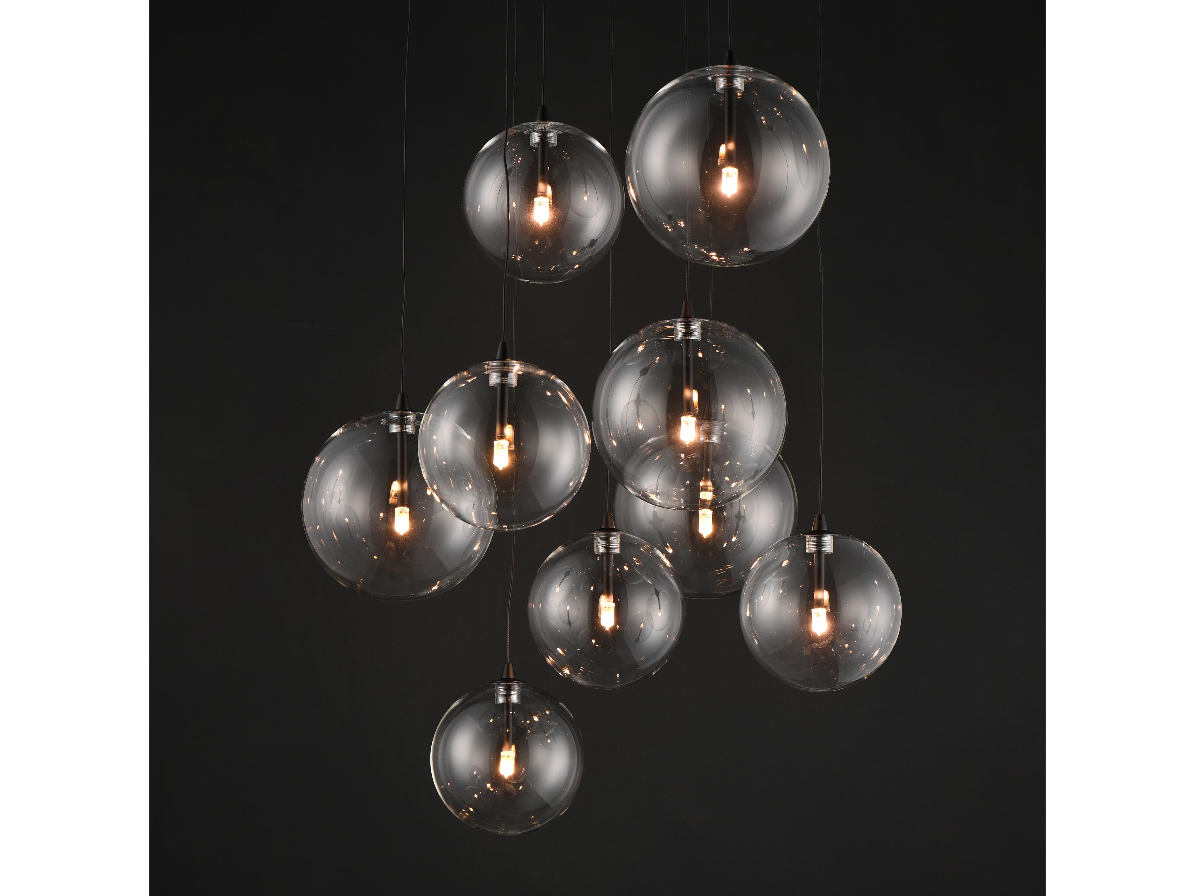 ET2 Global 9-Light Black Globe Pendant