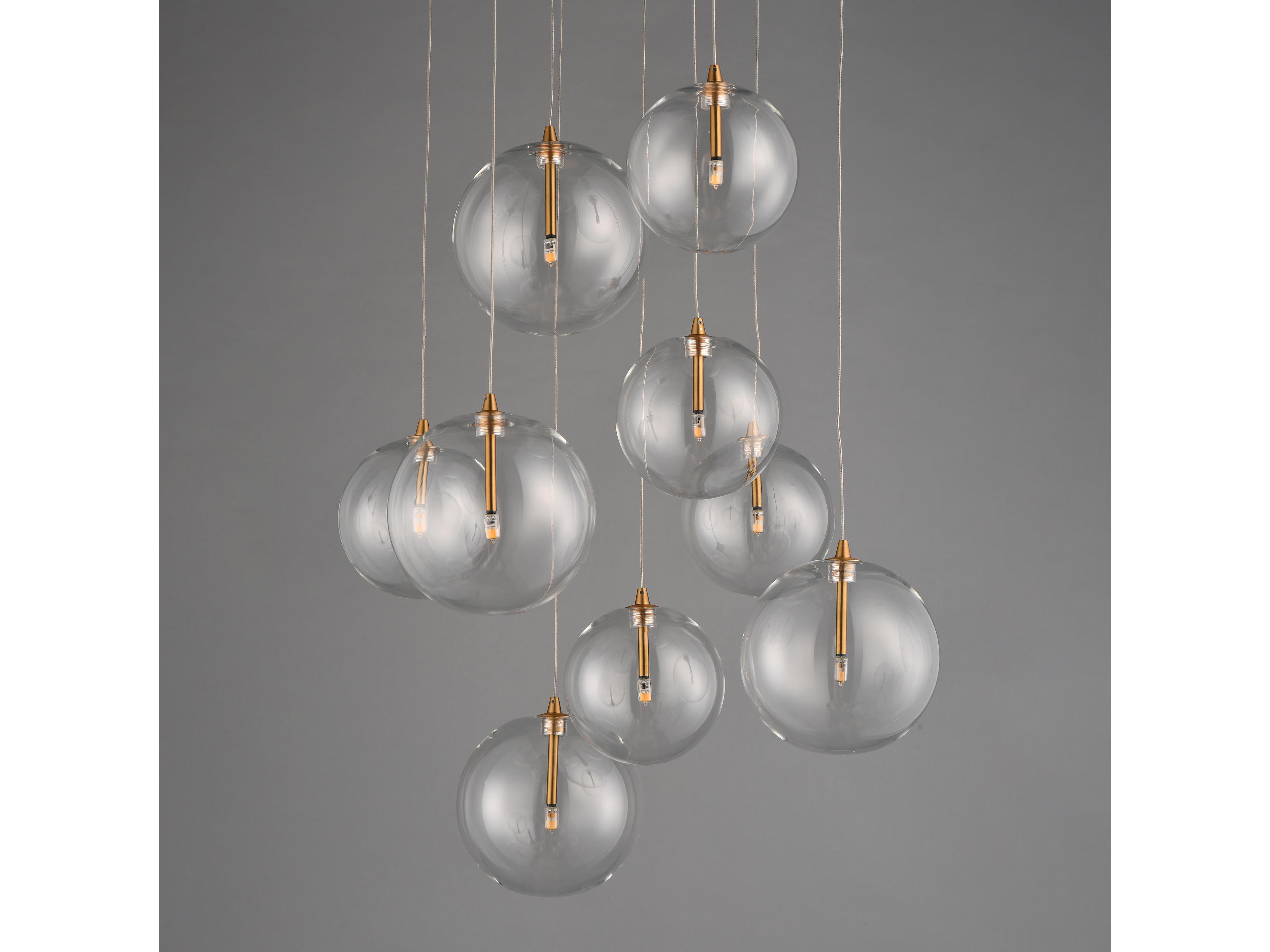 ET2 Global 9-Light Natural Aged Brass Globe Pendant