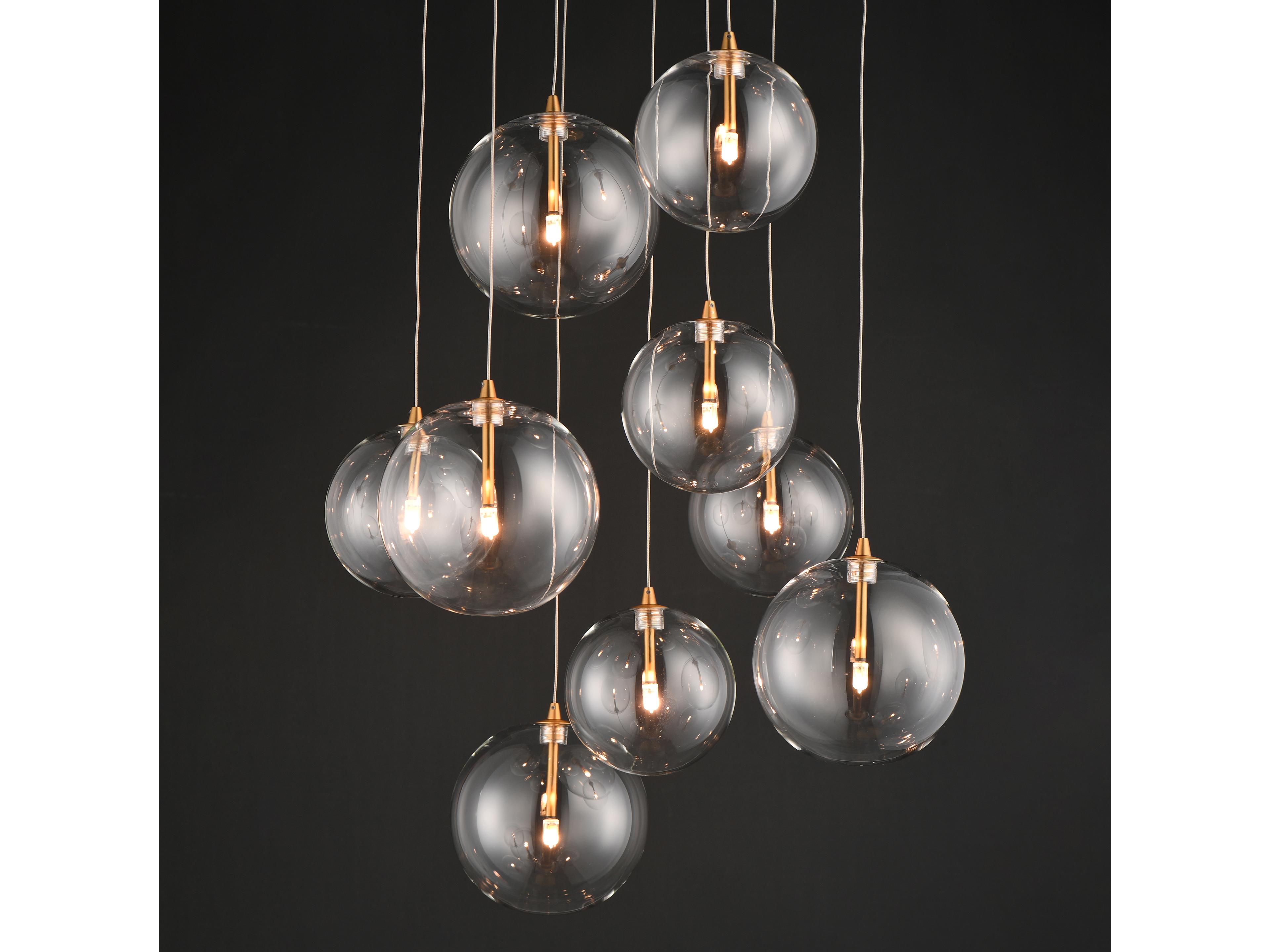 ET2 Global 9-Light Natural Aged Brass Globe Pendant