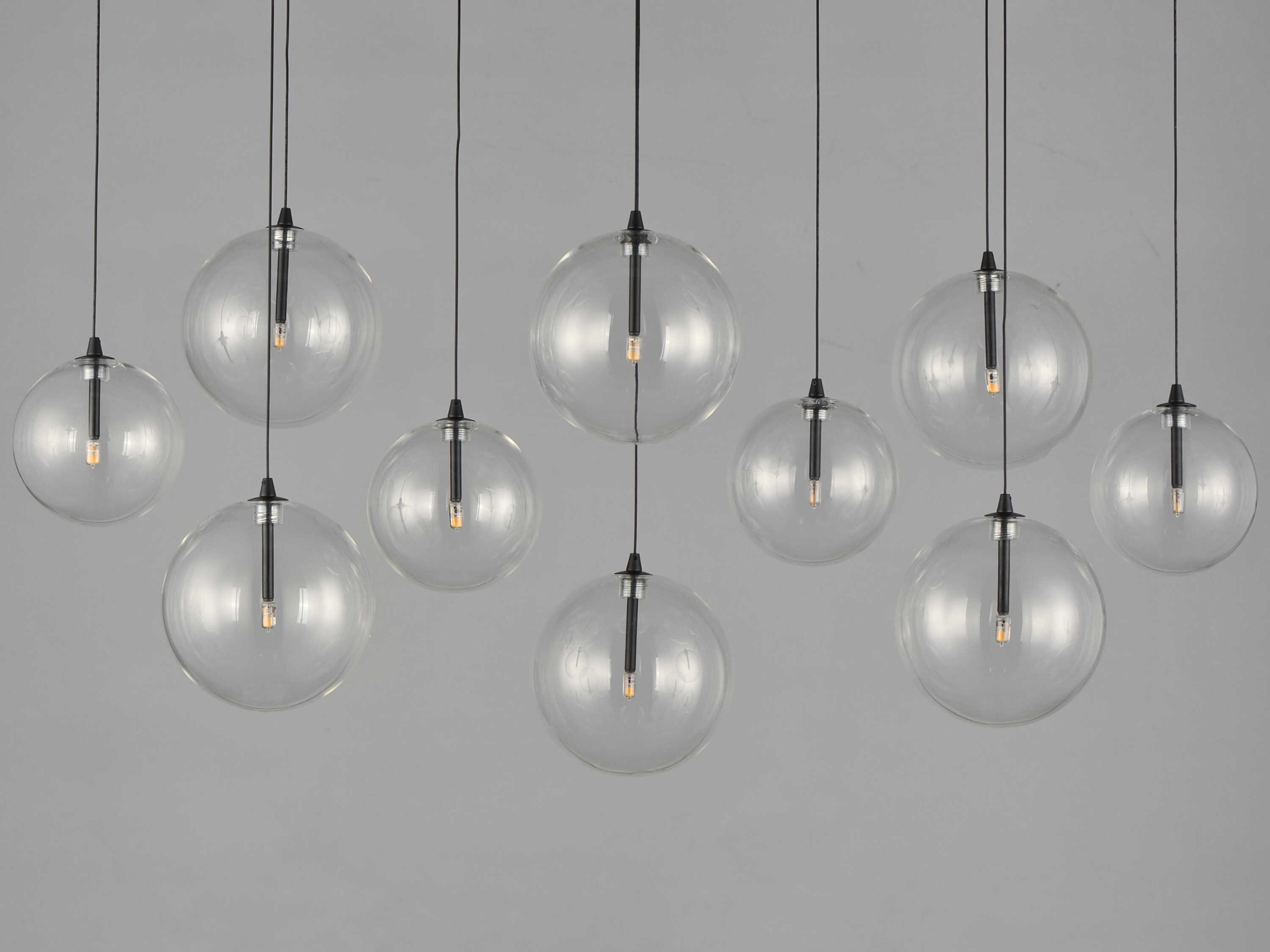 ET2 Global 10-Light Black Globe Island Pendant
