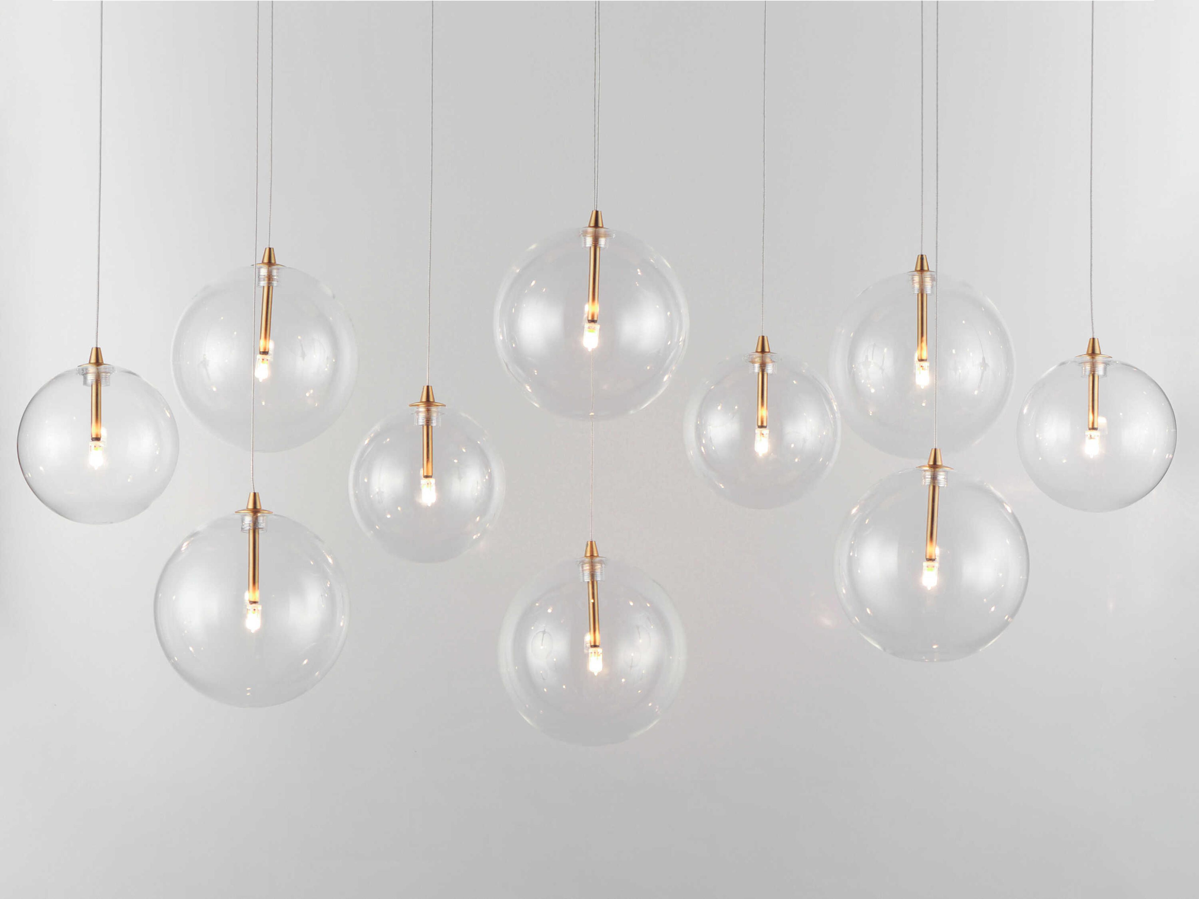 ET2 Global 10-Light Natural Aged Brass Globe Island Pendant