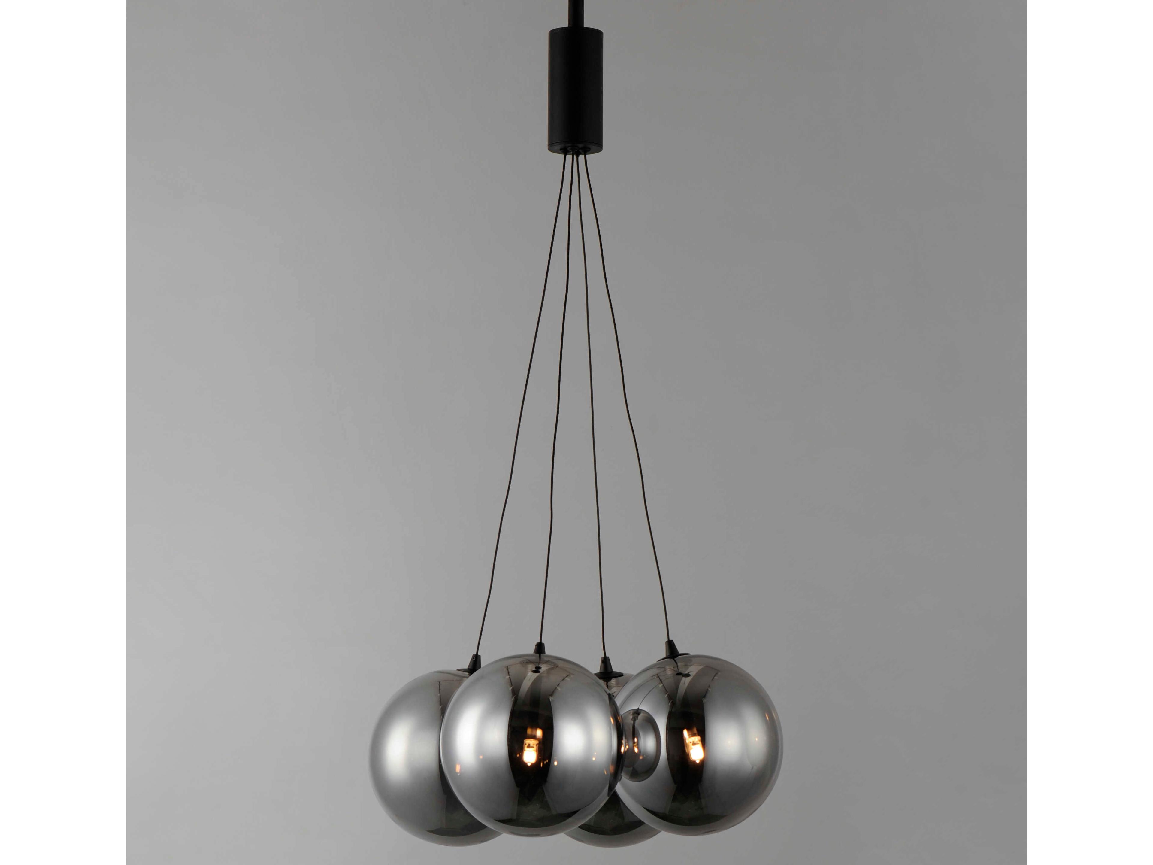 ET2 Burst 4-Light Black Glass LED Globe Pendant