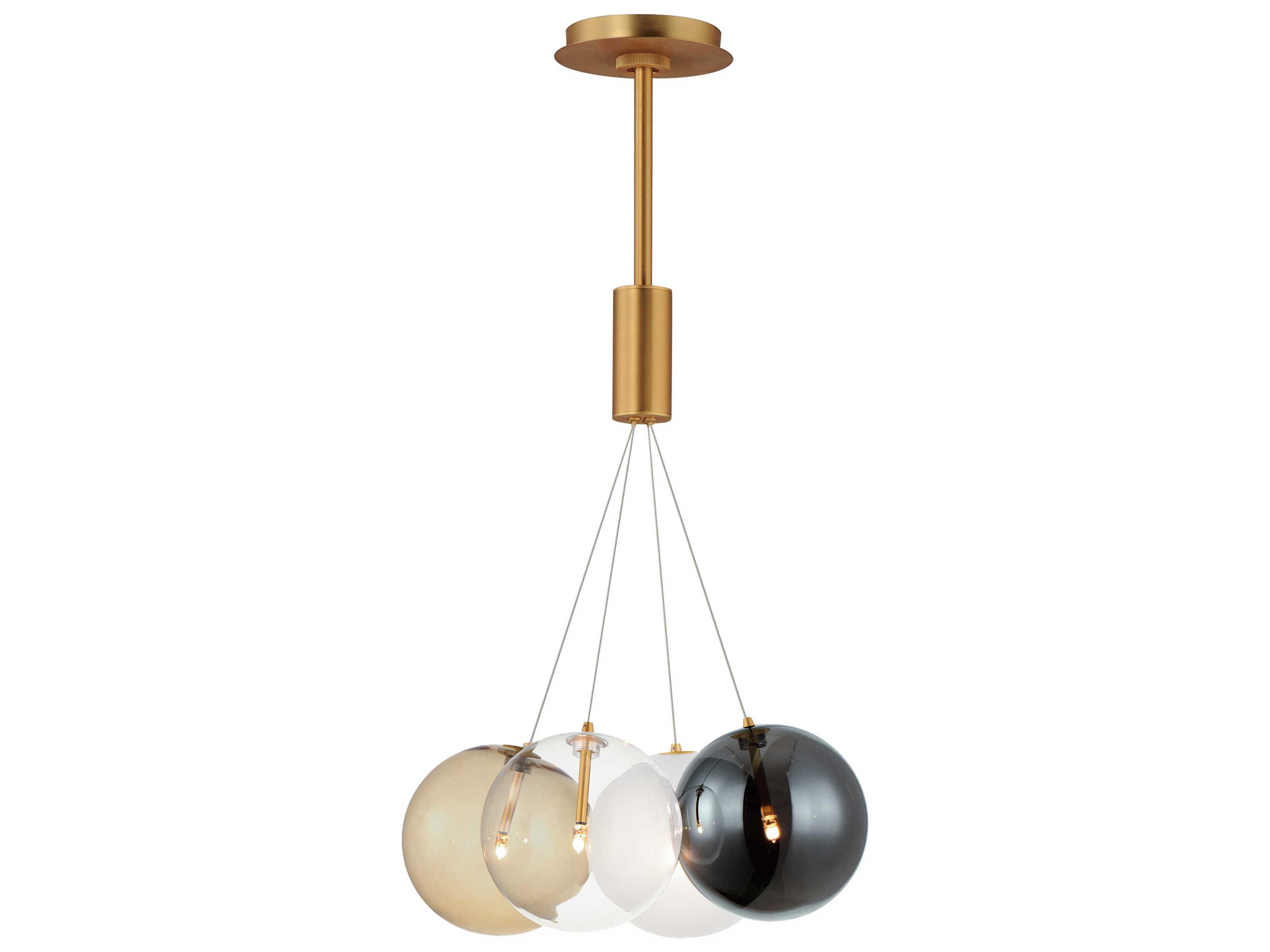 Burst 4-Light Gold Globe Pendant