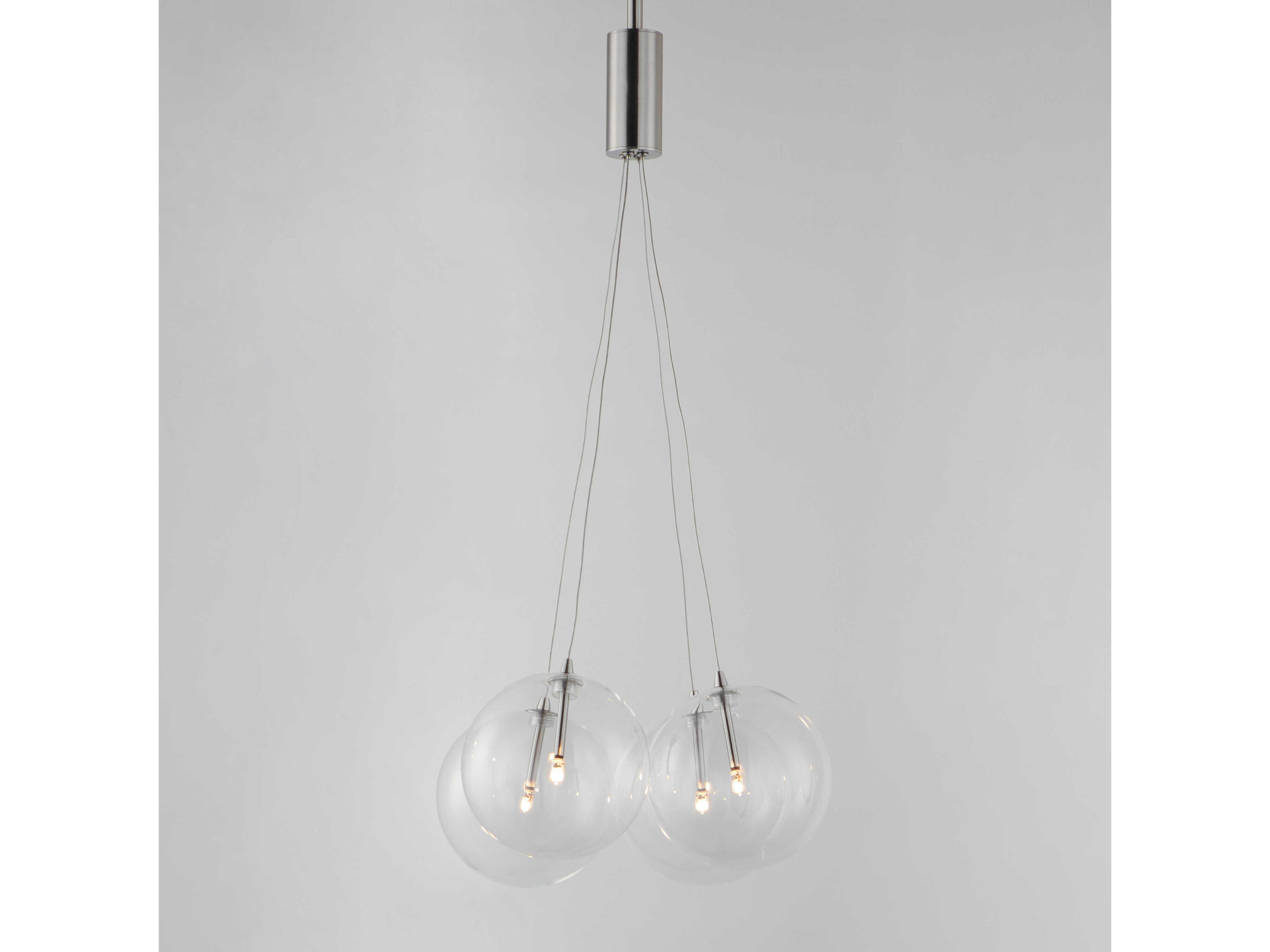 ET2 Burst 4-Light Satin Nickel Glass LED Globe Pendant