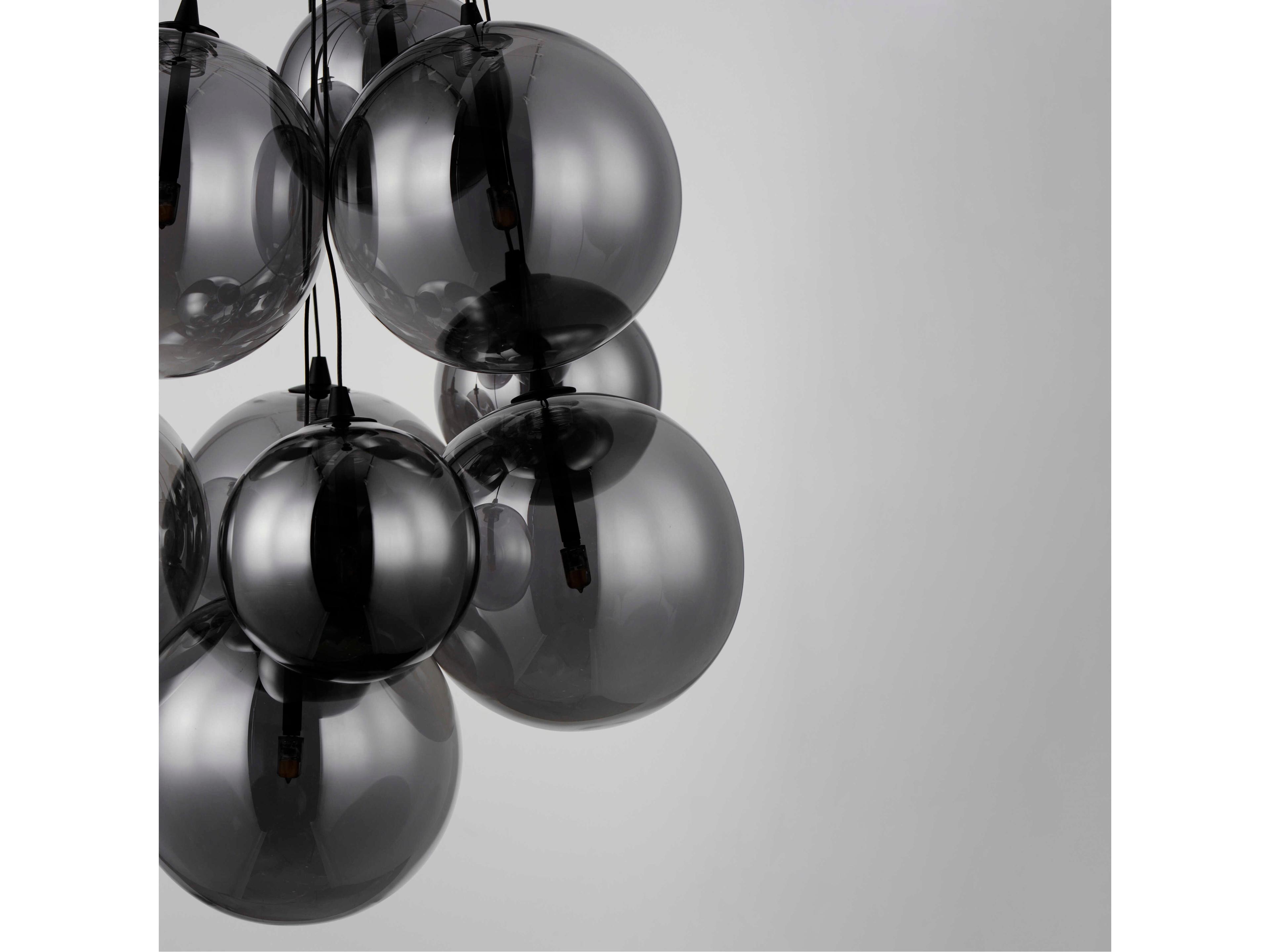 ET2 Burst 9-Light Black Glass LED Globe Pendant