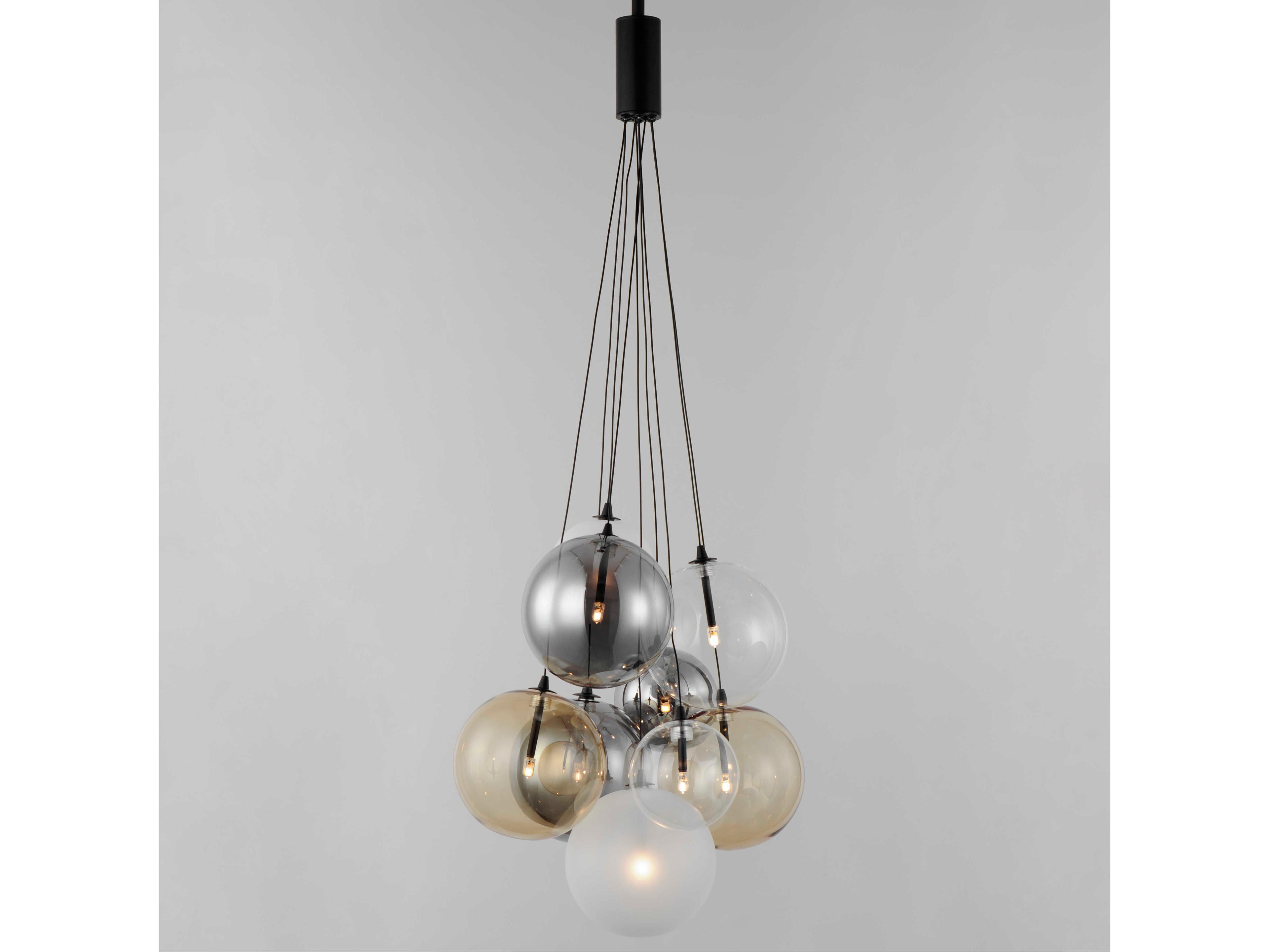 ET2 Burst 9-Light Black Glass LED Globe Pendant