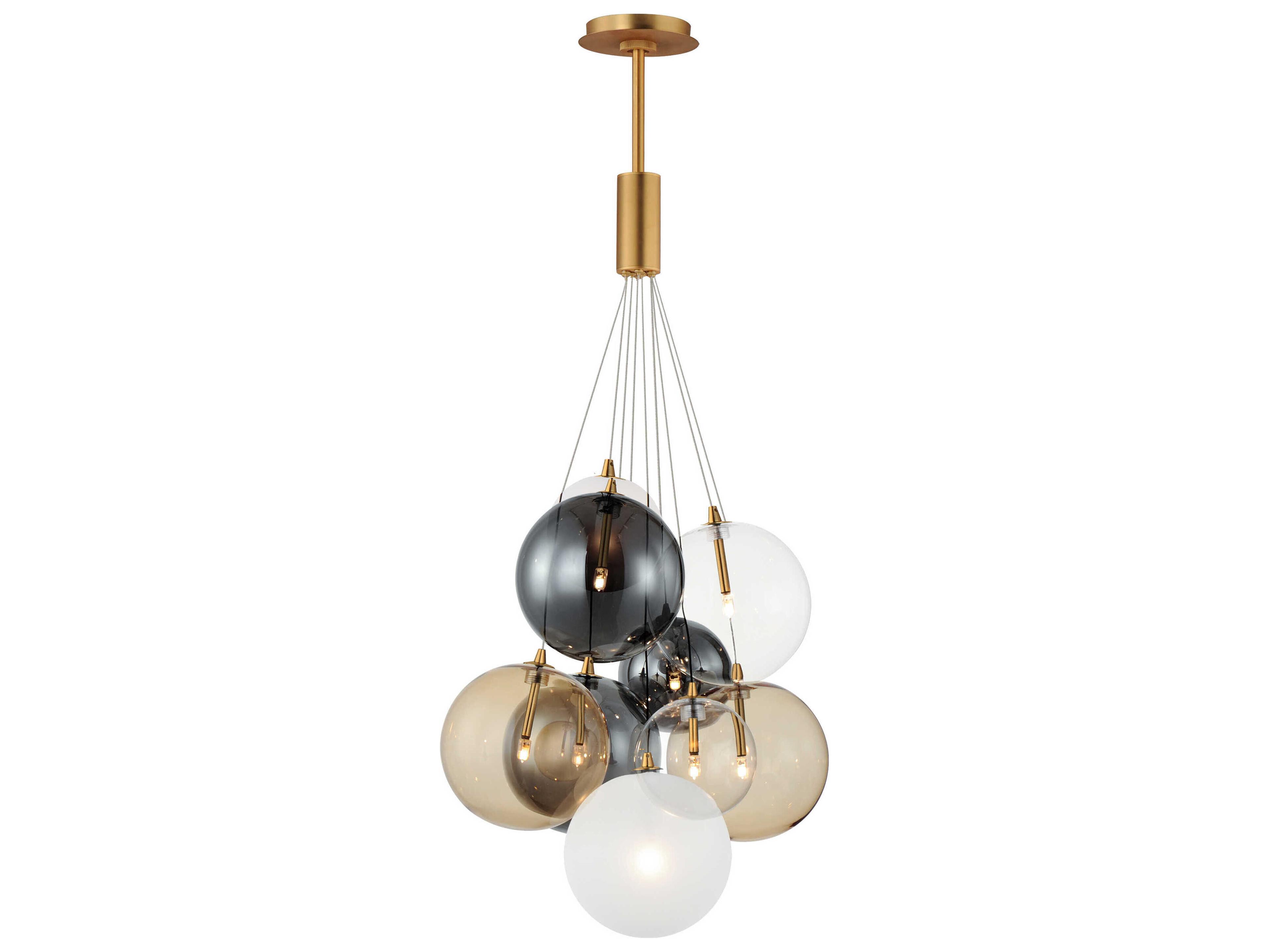 Burst 9-Light Gold Globe Pendant
