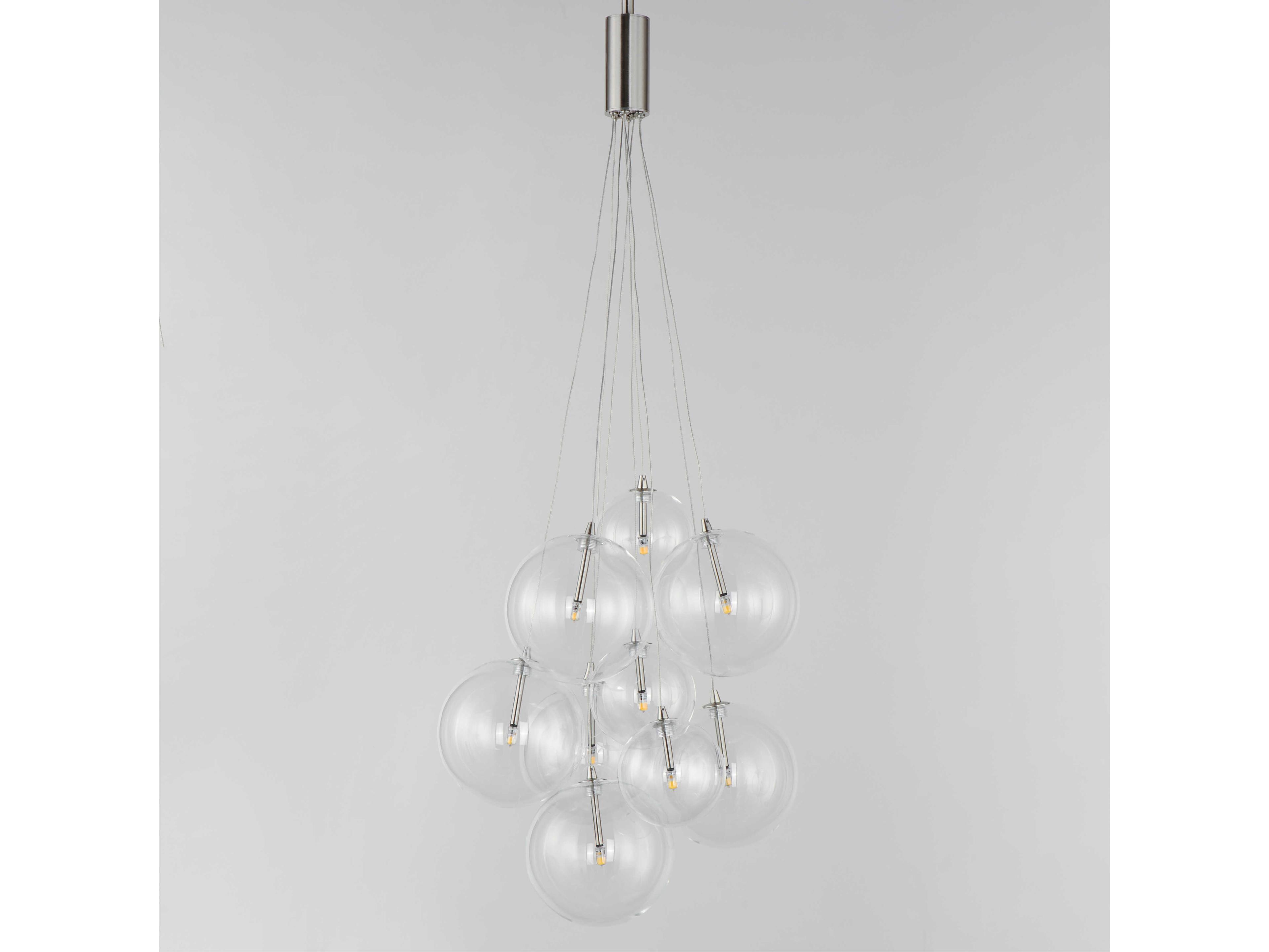 ET2 Burst 9-Light Satin Nickel Glass LED Globe Pendant